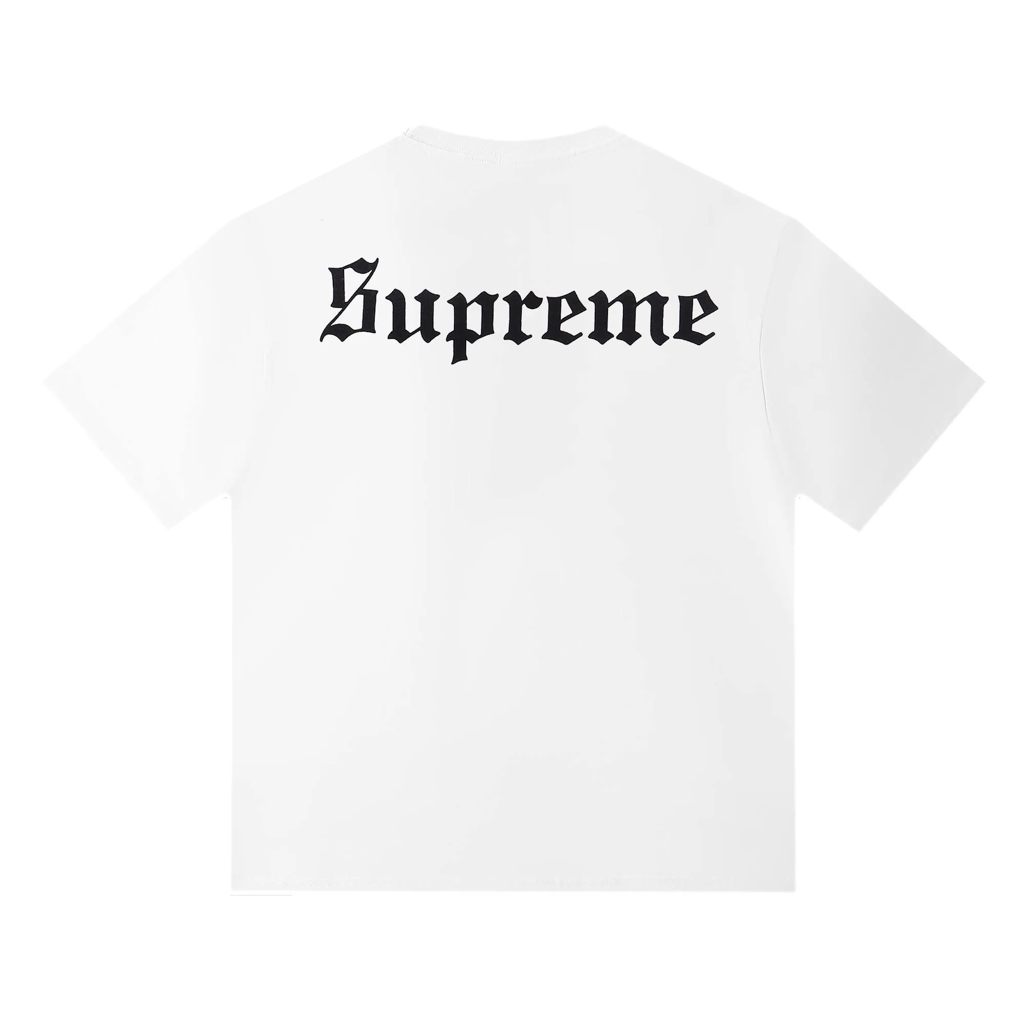 P136 Supreme Snow White t White Black SMLXL Size Shoulder Width Bust Length S 52 56 70 M 54 58 72 L 56 60 74 XL 58 62 76