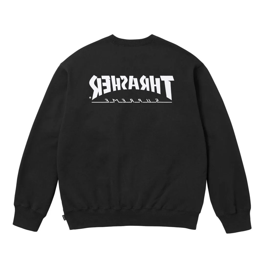 S564💰p260 Top version SUPREME®/THRASHER® CREWNECK FW24 flame co-branded character printed round neck velvet sweatshirt 1. Fabric: ZP testing, custom weaving and dyeing, pure cotton 460G plus velvet main fabric, horizontal cutting 520G 2X2 thread 2. Printing: Printing uses thermoset ink printing, also known as plastic ink, or self-adhesive ink. Its ingredients are: mainly composed of polyvinyl chloride (PVC) and phthalates. PVC and phthalates, color fixing agents, stabilizers, and thickeners are mixed to form thermoset ink. It is not the digital direct printing advertised on the market. The printing texture of thermoset ink cannot be achieved by digital direct printing. 3. Sewing process: Twelve places of the whole garment are made of boneless splicing technology, processed by experienced foreign trade factories (ordinary factories cannot do it) 4. Hem and cuffs: all use 520G inelastic threads (low-end products use elastic threads to cause the hem and cuffs to appear wavy) 5. Customized ZP main label/wash water label/hangtag/packaging bag (equipped with an extra-large thickened handbag) Size: S~XL