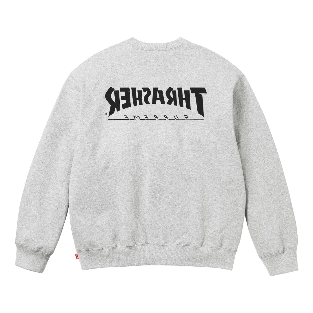 S564💰p260 Top version SUPREME®/THRASHER® CREWNECK FW24 flame co-branded character printed round neck velvet sweatshirt 1. Fabric: ZP testing, custom weaving and dyeing, pure cotton 460G plus velvet main fabric, horizontal cutting 520G 2X2 thread 2. Printing: Printing uses thermoset ink printing, also known as plastic ink, or self-adhesive ink. Its ingredients are: mainly composed of polyvinyl chloride (PVC) and phthalates. PVC and phthalates, color fixing agents, stabilizers, and thickeners are mixed to form thermoset ink. It is not the digital direct printing advertised on the market. The printing texture of thermoset ink cannot be achieved by digital direct printing. 3. Sewing process: Twelve places of the whole garment are made of boneless splicing technology, processed by experienced foreign trade factories (ordinary factories cannot do it) 4. Hem and cuffs: all use 520G inelastic threads (low-end products use elastic threads to cause the hem and cuffs to appear wavy) 5. Customized ZP main label/wash water label/hangtag/packaging bag (equipped with an extra-large thickened handbag) Size: S~XL