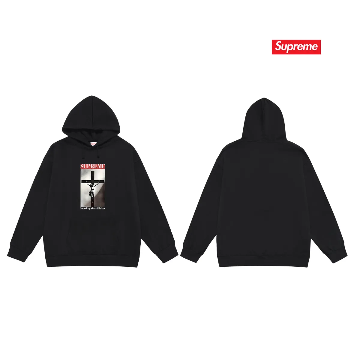Style No. S2098 #terry P160💰 Velvet P170💰 Supreme SS20 Week 1 Loved By The Children Tee pattern hooded sweatshirt Made of 400g large terry 430g silver fox velvet (drop shoulder large version) fabric, soft texture and no pilling Imported environmentally friendly printing glue The pattern is bright and three-dimensional Quality 💥Same style for men and women The upper body is trendy Color: black white gray Size: S M L XL XXL