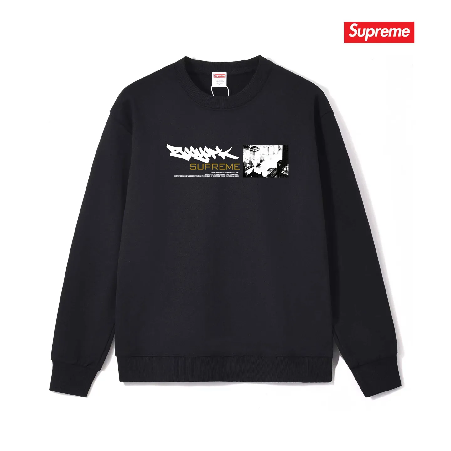 Style No. S1234 #terry p150💰 Velvet 160💰 Supreme Zoo York co-branded model SS25 WEEK17 Dynasty Tee chest printed round neck sweatshirt Made of 400 grams of large terry (drop shoulder large version) fabric, soft texture and no pilling Imported environmentally friendly printing glue The pattern is bright and three-dimensional Quality 💥Same style for men and women The upper body is trendy Color: black white gray Size: S M L XL XXL