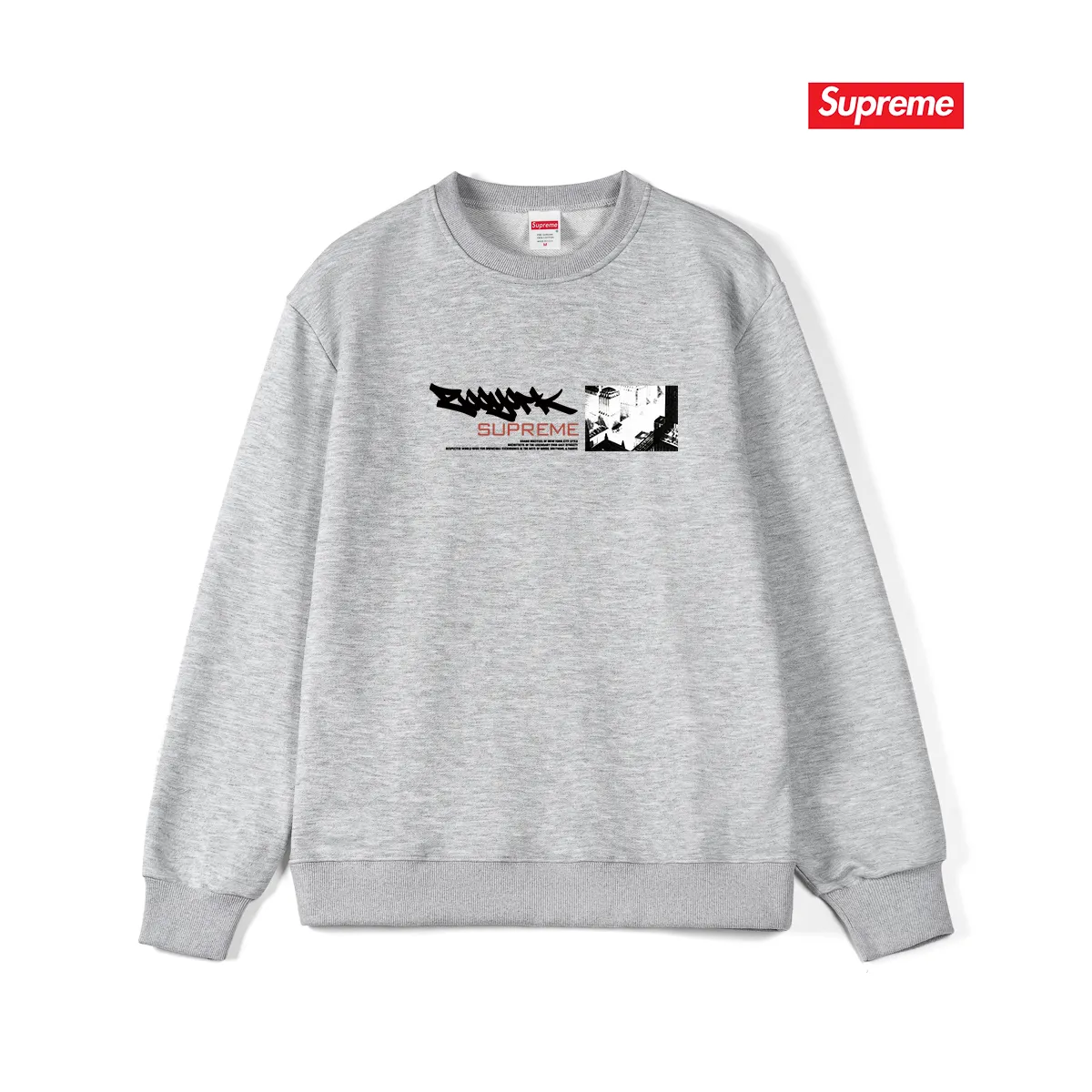 Style No. S1234 #terry p150💰 Velvet 160💰 Supreme Zoo York co-branded model SS25 WEEK17 Dynasty Tee chest printed round neck sweatshirt Made of 400 grams of large terry (drop shoulder large version) fabric, soft texture and no pilling Imported environmentally friendly printing glue The pattern is bright and three-dimensional Quality 💥Same style for men and women The upper body is trendy Color: black white gray Size: S M L XL XXL