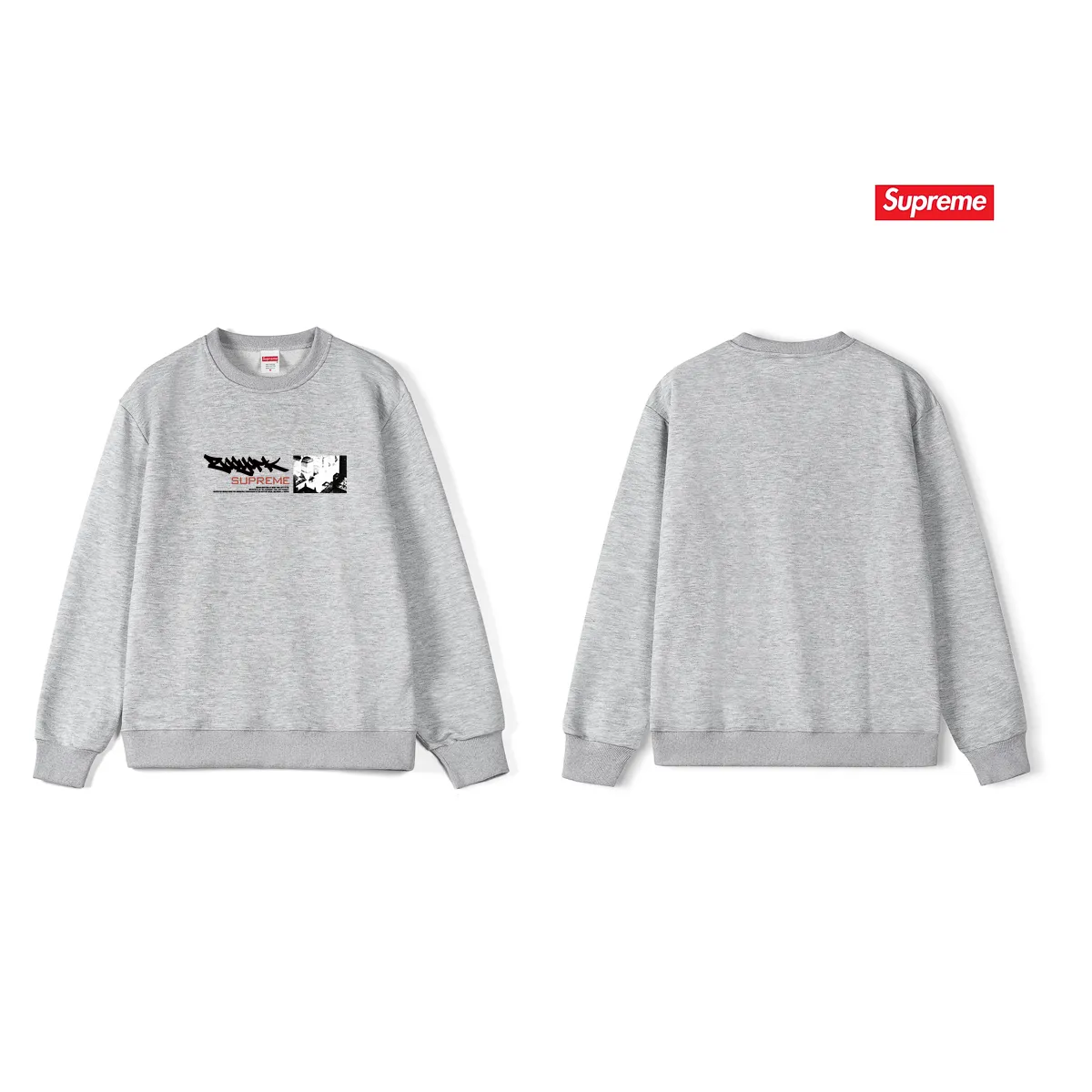 Style No. S1234 #terry p150💰 Velvet 160💰 Supreme Zoo York co-branded model SS25 WEEK17 Dynasty Tee chest printed round neck sweatshirt Made of 400 grams of large terry (drop shoulder large version) fabric, soft texture and no pilling Imported environmentally friendly printing glue The pattern is bright and three-dimensional Quality 💥Same style for men and women The upper body is trendy Color: black white gray Size: S M L XL XXL