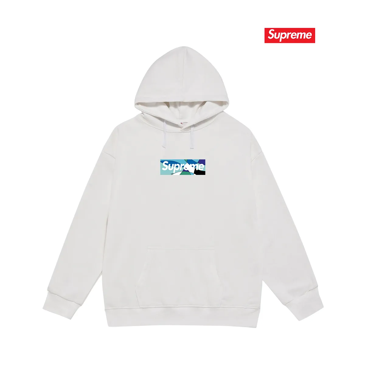 Style number S2074 #terry P160💰 Velvet P170💰 Supreme Week 16 x Emilio Pucci joint model Box Logo Tee Logo printed hooded sweatshirt Made of 400g large terry 430g silver fox velvet (drop shoulder large version) fabric, soft texture and no pilling, imported environmentally friendly printing glue, bright and three-dimensional pattern, quality 💥Same style for men and women, the upper body is trendy Color: Black White Gray Size: S M L XL XXL
