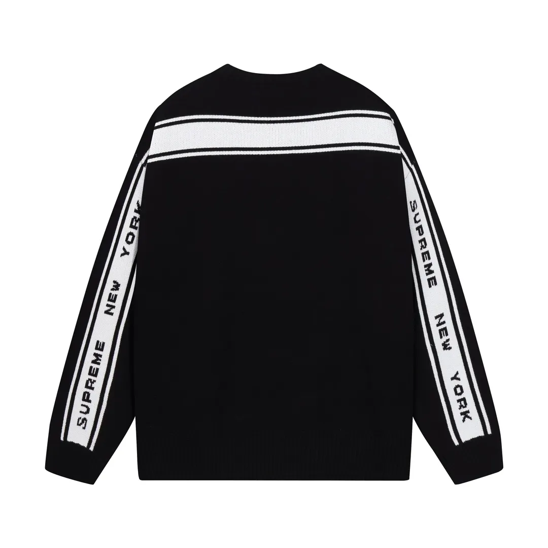 P300 Supreme new line letter stitching round neck wool sweater Color: Khaki White Black Size: S M L XL XXL