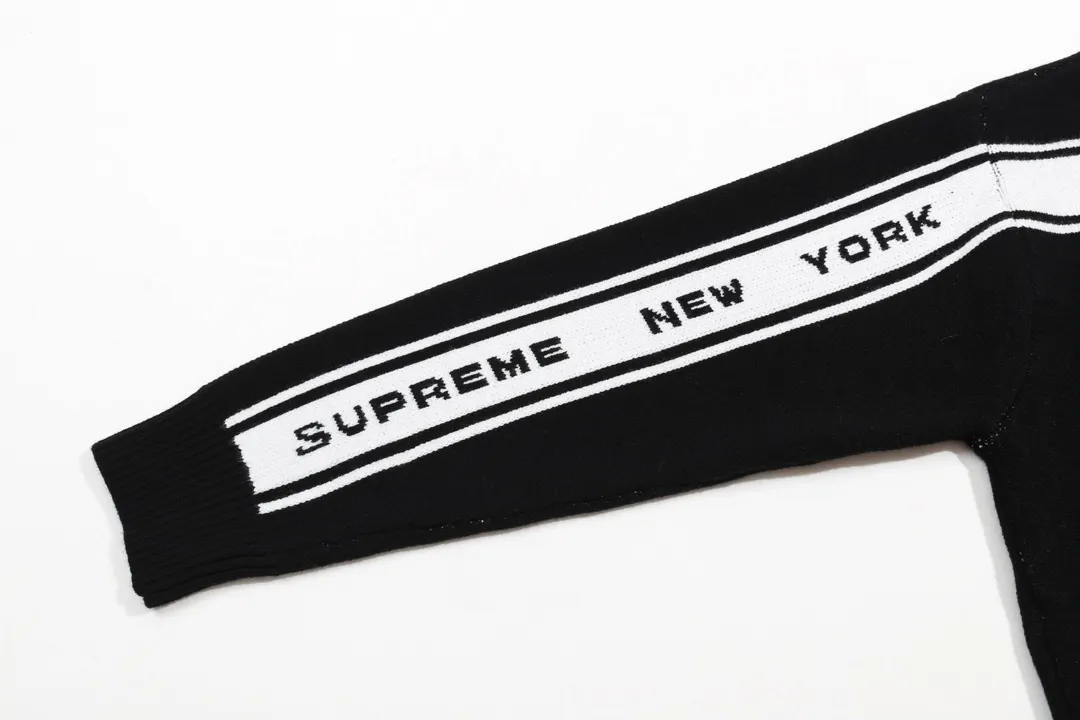 P300 Supreme new line letter stitching round neck wool sweater Color: Khaki White Black Size: S M L XL XXL