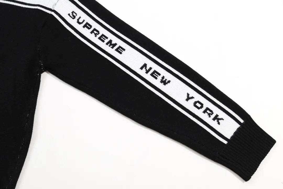P300 Supreme new line letter stitching round neck wool sweater Color: Khaki White Black Size: S M L XL XXL