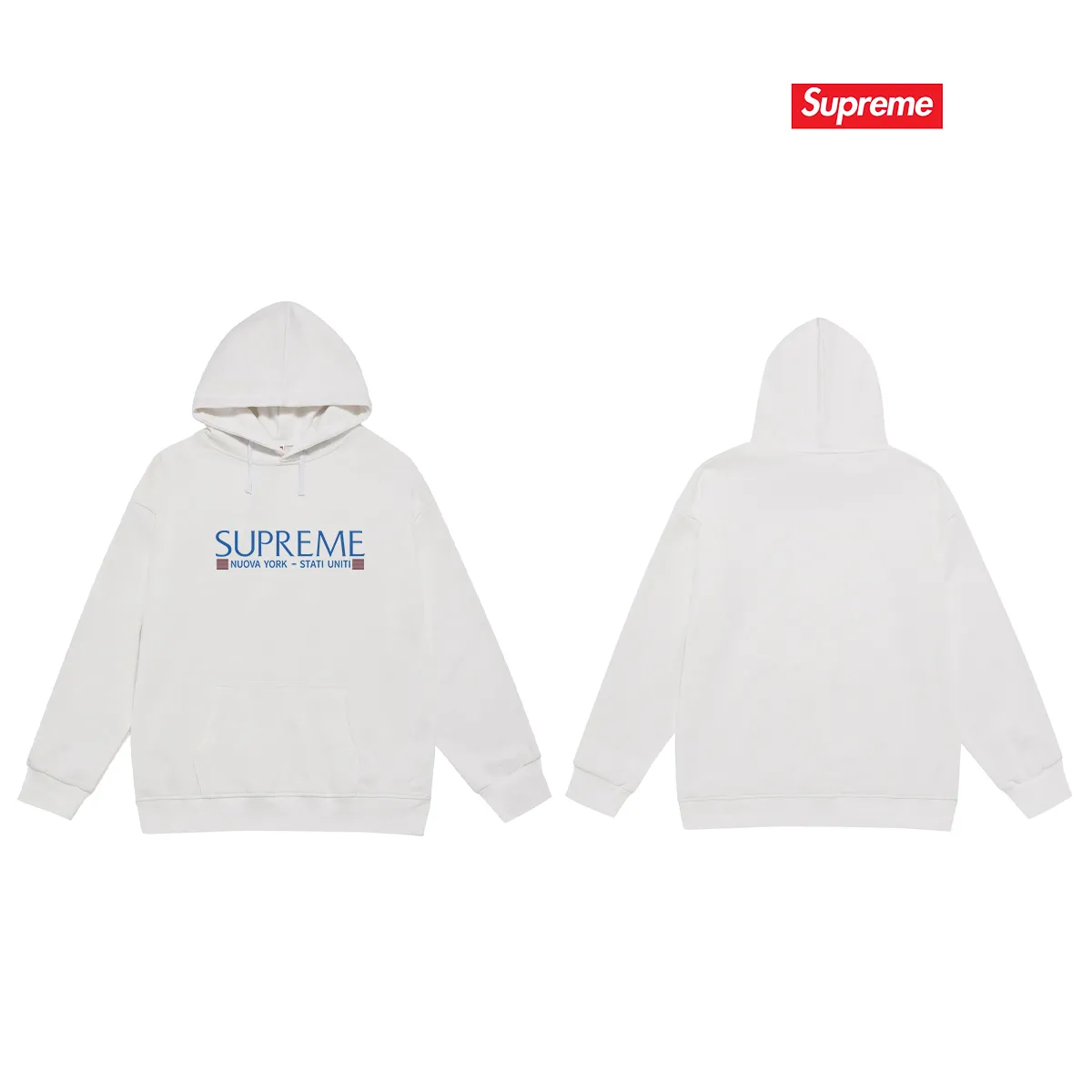 Style No. S2007 #terry P160💰 Velvet P170💰 Supreme Week 1 Nuova York Tee letter print hooded sweatshirt Made of 400g large terry 430g silver fox velvet (off-shoulder large version) fabric, soft texture and no pilling Imported environmentally friendly printing glue The pattern is bright and three-dimensional Quality 💥Same style for men and women The upper body is trendy Color: black white gray Size: S M L XL XXL