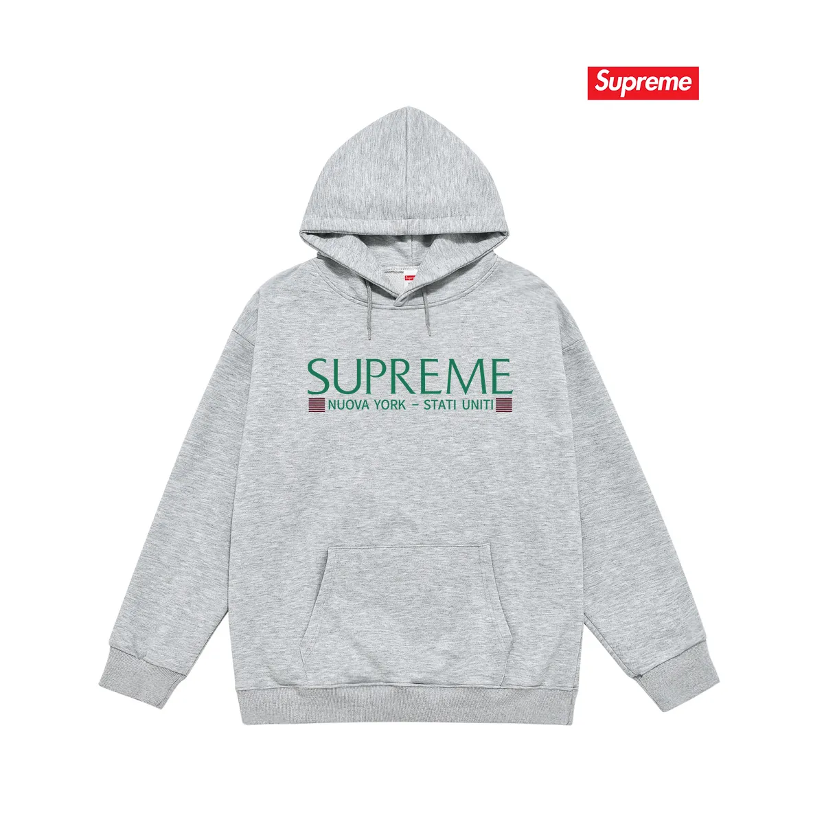 Style No. S2007 #terry P160💰 Velvet P170💰 Supreme Week 1 Nuova York Tee letter print hooded sweatshirt Made of 400g large terry 430g silver fox velvet (off-shoulder large version) fabric, soft texture and no pilling Imported environmentally friendly printing glue The pattern is bright and three-dimensional Quality 💥Same style for men and women The upper body is trendy Color: black white gray Size: S M L XL XXL