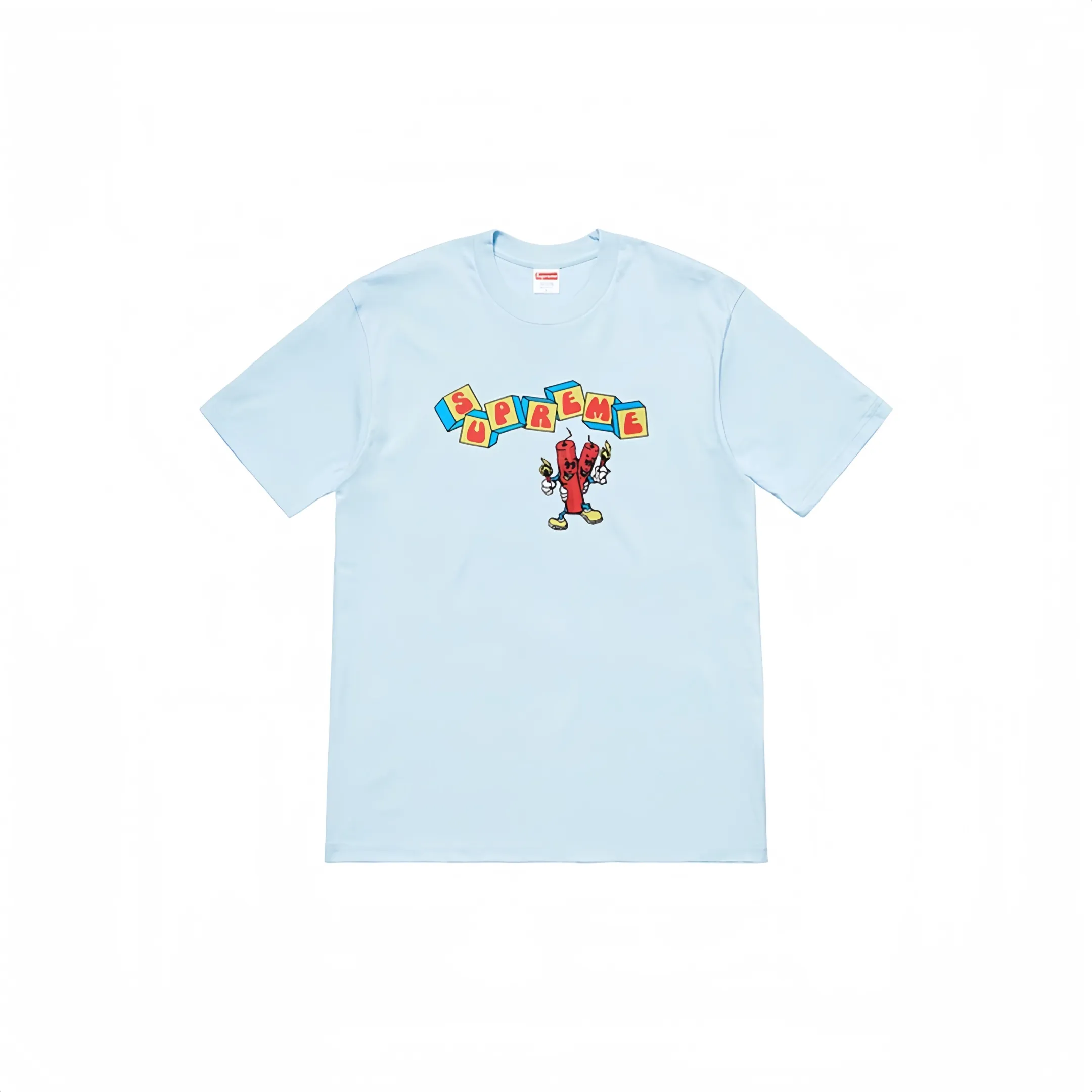 #S25 P110💰 Supreme SS19 Dynamite Tee printed short-sleeved T-shirt. The same style for men and women is made of 260g combed cotton double yarn. From fabrics to accessories, all three standards are complete and follow ZP. The slurry printing imported from Matsui Company will never crack. The whole piece adopts three-needle five-thread technology. The collar-shoulder seam-sleeve seam is double-lined, which looks more three-dimensional and textured.) The same process as the original version, classic version Feel free to compare zp. The whole piece adopts three-needle five-thread craftsmanship (neckline-shoulder seam-sleeve seam double thread, which looks more three-dimensional and textured). It has the same craftsmanship as the original original, classic version. Color: gray, black, red, pink, white, blue, yellow. Size: S M L XL XXL