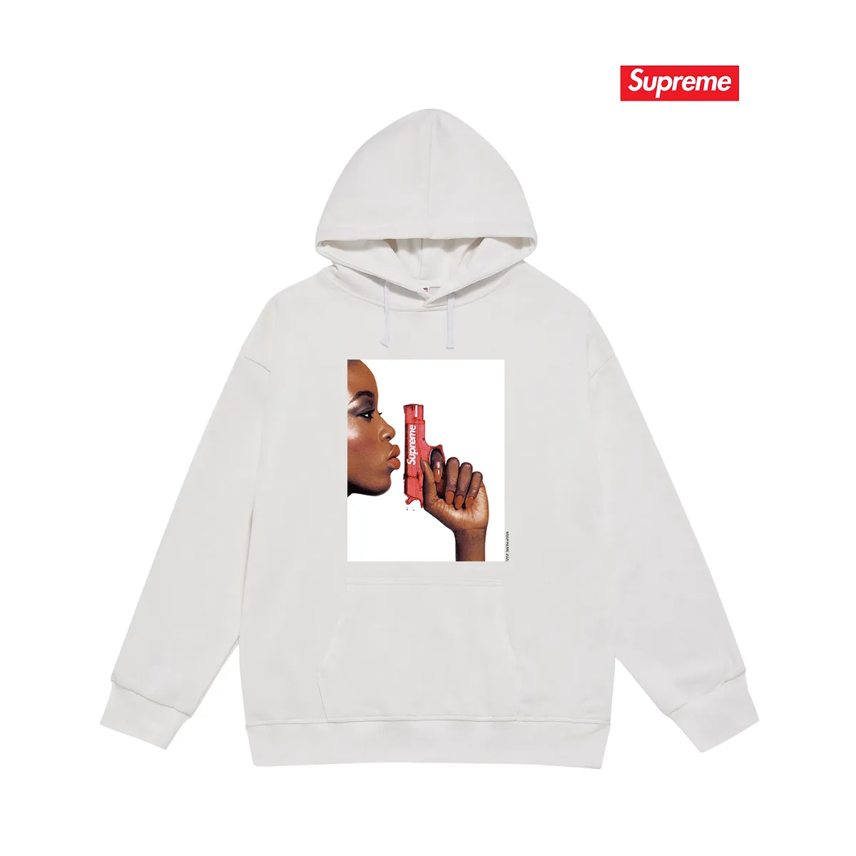 Style No. S2057 #terry P160💰 Velvet P170💰 Supreme SS21 Spiral Tee Spiral Letter Unisex Hooded Sweatshirt Made of 400g large terry 430g silver fox velvet (off-shoulder large version) fabric. Soft texture and no pilling. Imported environmentally friendly printing glue. The pattern is bright and three-dimensional. Quality💥Same style for men and women. The upper body is trendy. Color: black white gray Size: S M L XL XXL