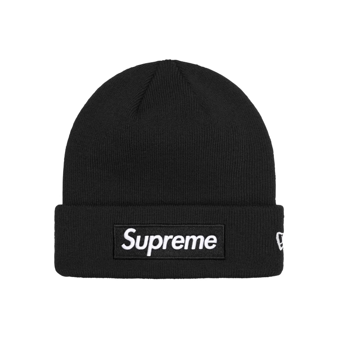 🅿️130 M01 original order Supreme x New Era 24FW Box Logo Beanie basic embroidery cold hat black khaki sapphire blue gray pink