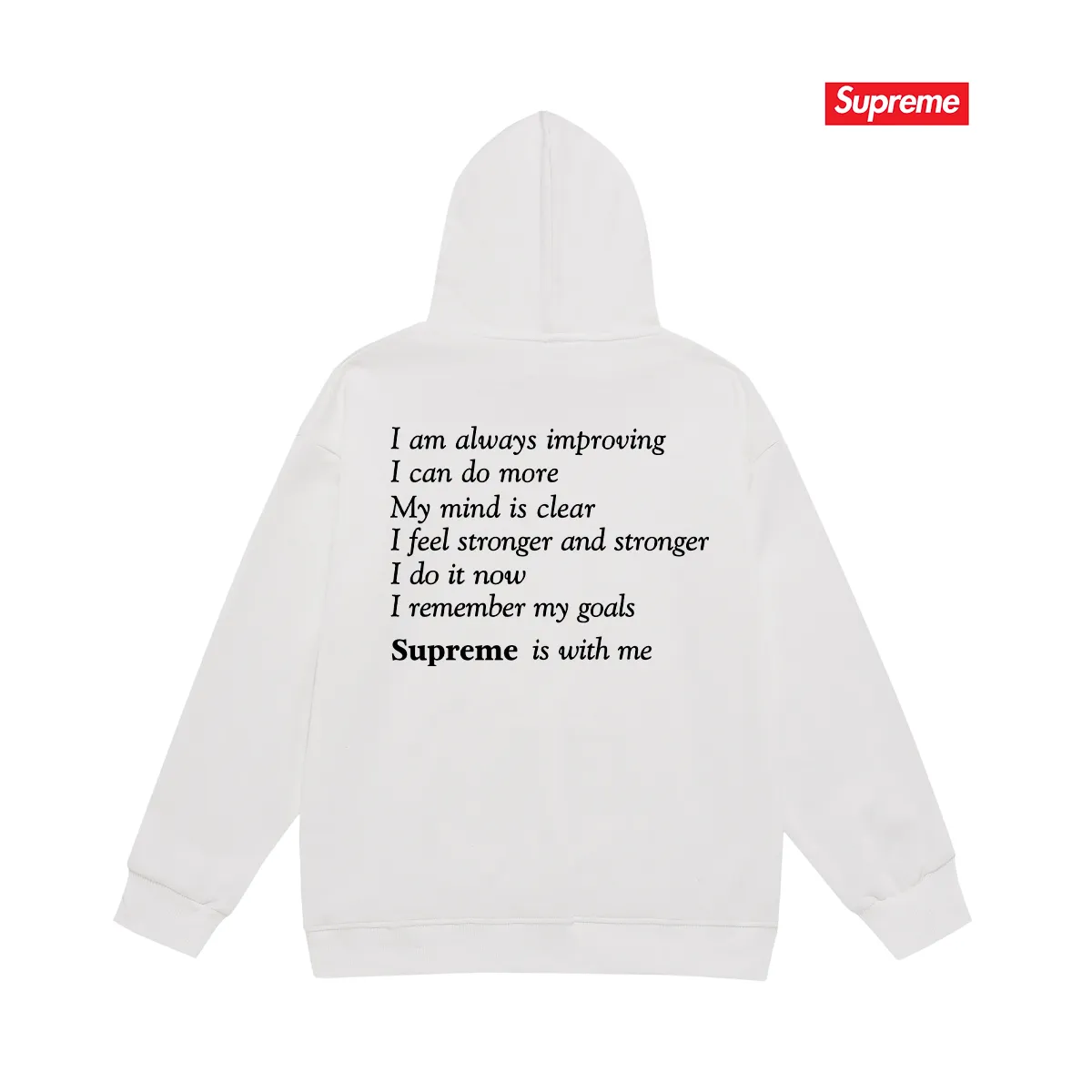 Style No. S2233 #terry P160💰 Velvet P170💰 Supreme Week 1 Stay Positive Tee Stay Positive English print hooded sweatshirt Made of 400g large terry 430g silver fox velvet (drop shoulder large version) fabric, soft texture and no pilling Imported environmentally friendly printing glue The pattern is bright and three-dimensional Quality 💥Same style for men and women The upper body is trendy Color: black white gray Size: S M L XL XXL
