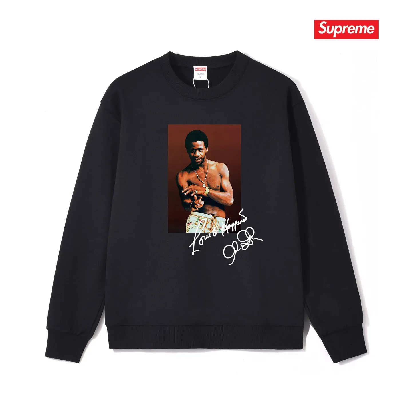 Style No. S1126 #terry p150💰 Velvet 160💰 SupremeSS22Week1AlGreenTee Al Green soul singer character print round neck sweatshirt Made of 400 grams of large terry (drop shoulder large version) fabric, soft texture and no pilling Imported environmentally friendly printing glue The pattern is bright and three-dimensional Quality💥Same style for men and women The upper body is trendy Color: black white gray Size: S M L XL XXL