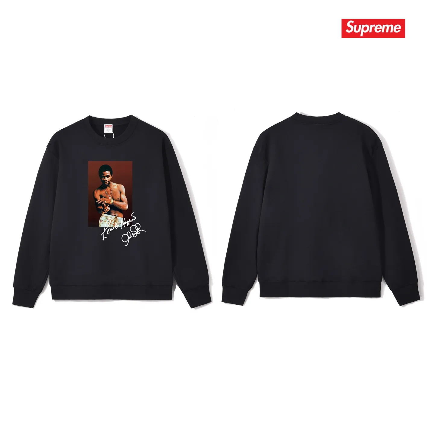 Style No. S1126 #terry p150💰 Velvet 160💰 SupremeSS22Week1AlGreenTee Al Green soul singer character print round neck sweatshirt Made of 400 grams of large terry (drop shoulder large version) fabric, soft texture and no pilling Imported environmentally friendly printing glue The pattern is bright and three-dimensional Quality💥Same style for men and women The upper body is trendy Color: black white gray Size: S M L XL XXL