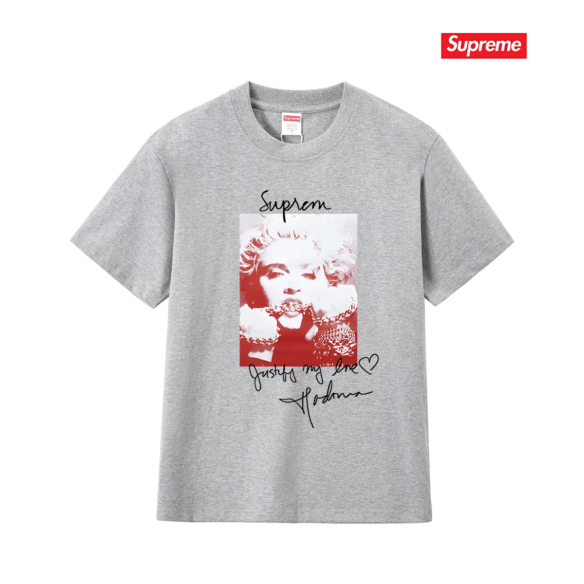 S206 P110💰 sup Pure cotton beauty brand half-sleeved men's and women's summer couple's base printed short-sleeved top T-shirt. Loose fit. Made of 260g combed cotton double yarn. All three standards are complete from fabric to accessories. ZP. Imported Matsui company's slurry printing will never crack. The whole piece is made of three-needle five-thread technology. The neckline-shoulder seam-sleeve seam is double-lined, which looks more three-dimensional and textured. The same process as the original version, classic version. Feel free to compare zp. The whole piece adopts three-needle five-thread craftsmanship (neckline-shoulder seam-sleeve seam double thread, which looks more three-dimensional and textured). It has the same craftsmanship as the original original, classic version. Color: black, white, light gray, pink, navy. Size: S M L XL XXL
