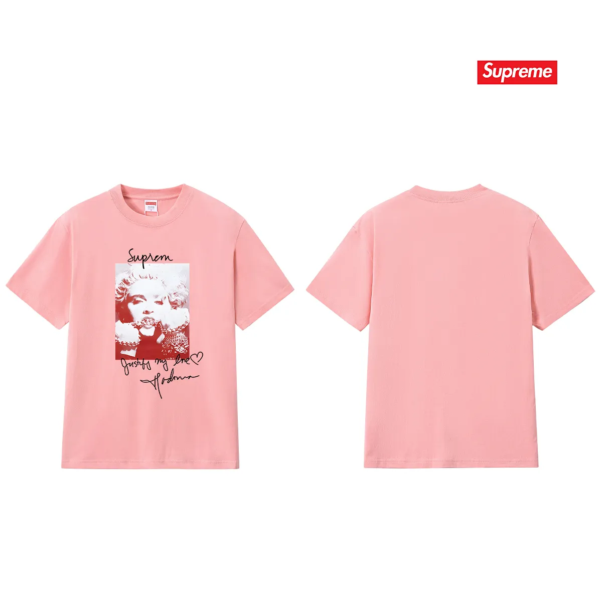 S206 P110💰 sup Pure cotton beauty brand half-sleeved men's and women's summer couple's base printed short-sleeved top T-shirt. Loose fit. Made of 260g combed cotton double yarn. All three standards are complete from fabric to accessories. ZP. Imported Matsui company's slurry printing will never crack. The whole piece is made of three-needle five-thread technology. The neckline-shoulder seam-sleeve seam is double-lined, which looks more three-dimensional and textured. The same process as the original version, classic version. Feel free to compare zp. The whole piece adopts three-needle five-thread craftsmanship (neckline-shoulder seam-sleeve seam double thread, which looks more three-dimensional and textured). It has the same craftsmanship as the original original, classic version. Color: black, white, light gray, pink, navy. Size: S M L XL XXL