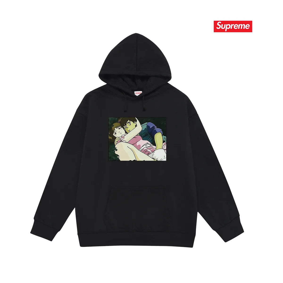 Style No. S2115 #terry P160💰 Velvet P170💰 Supreme 15FW Overfiend Touch Tee Toshio Maeda co-branded printed hooded sweatshirt Made of 400g large terry 430g silver fox velvet (off-shoulder large version) fabric, soft texture and no pilling Imported environmentally friendly printing glue The pattern is bright and three-dimensional Quality 💥Same style for men and women The upper body is trendy Color: black white Gray Size: S M L XL XXL