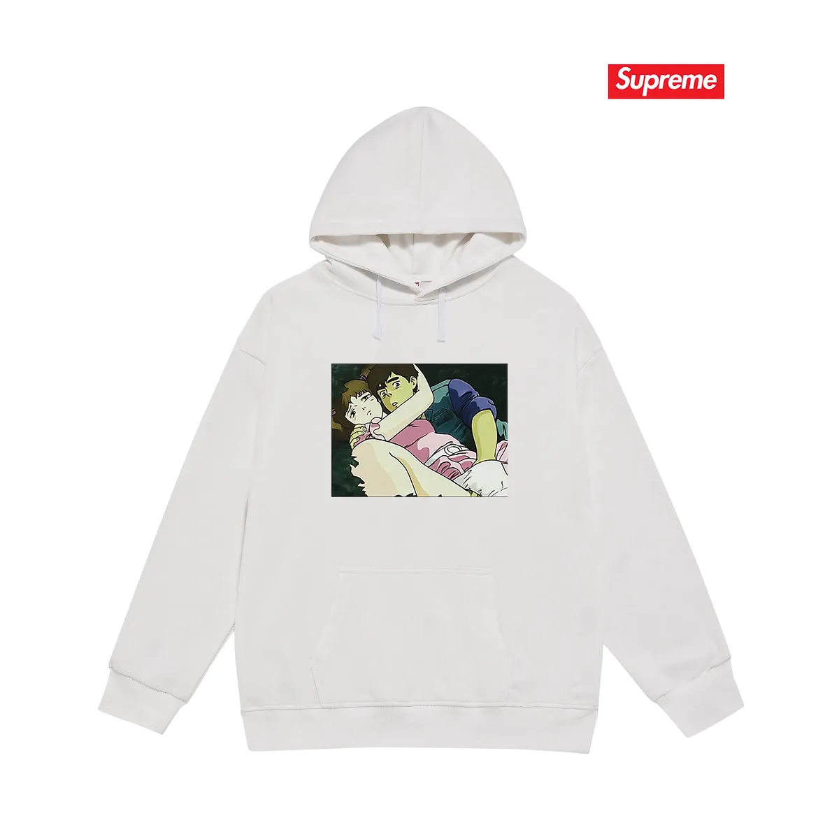 Style No. S2115 #terry P160💰 Velvet P170💰 Supreme 15FW Overfiend Touch Tee Toshio Maeda co-branded printed hooded sweatshirt Made of 400g large terry 430g silver fox velvet (off-shoulder large version) fabric, soft texture and no pilling Imported environmentally friendly printing glue The pattern is bright and three-dimensional Quality 💥Same style for men and women The upper body is trendy Color: black white Gray Size: S M L XL XXL