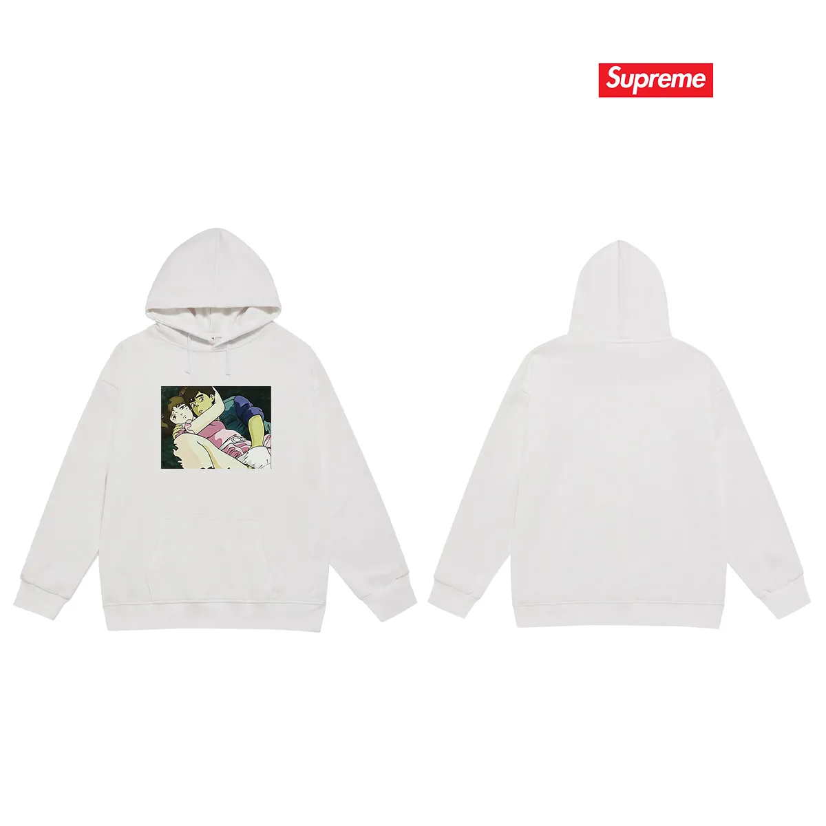 Style No. S2115 #terry P160💰 Velvet P170💰 Supreme 15FW Overfiend Touch Tee Toshio Maeda co-branded printed hooded sweatshirt Made of 400g large terry 430g silver fox velvet (off-shoulder large version) fabric, soft texture and no pilling Imported environmentally friendly printing glue The pattern is bright and three-dimensional Quality 💥Same style for men and women The upper body is trendy Color: black white Gray Size: S M L XL XXL
