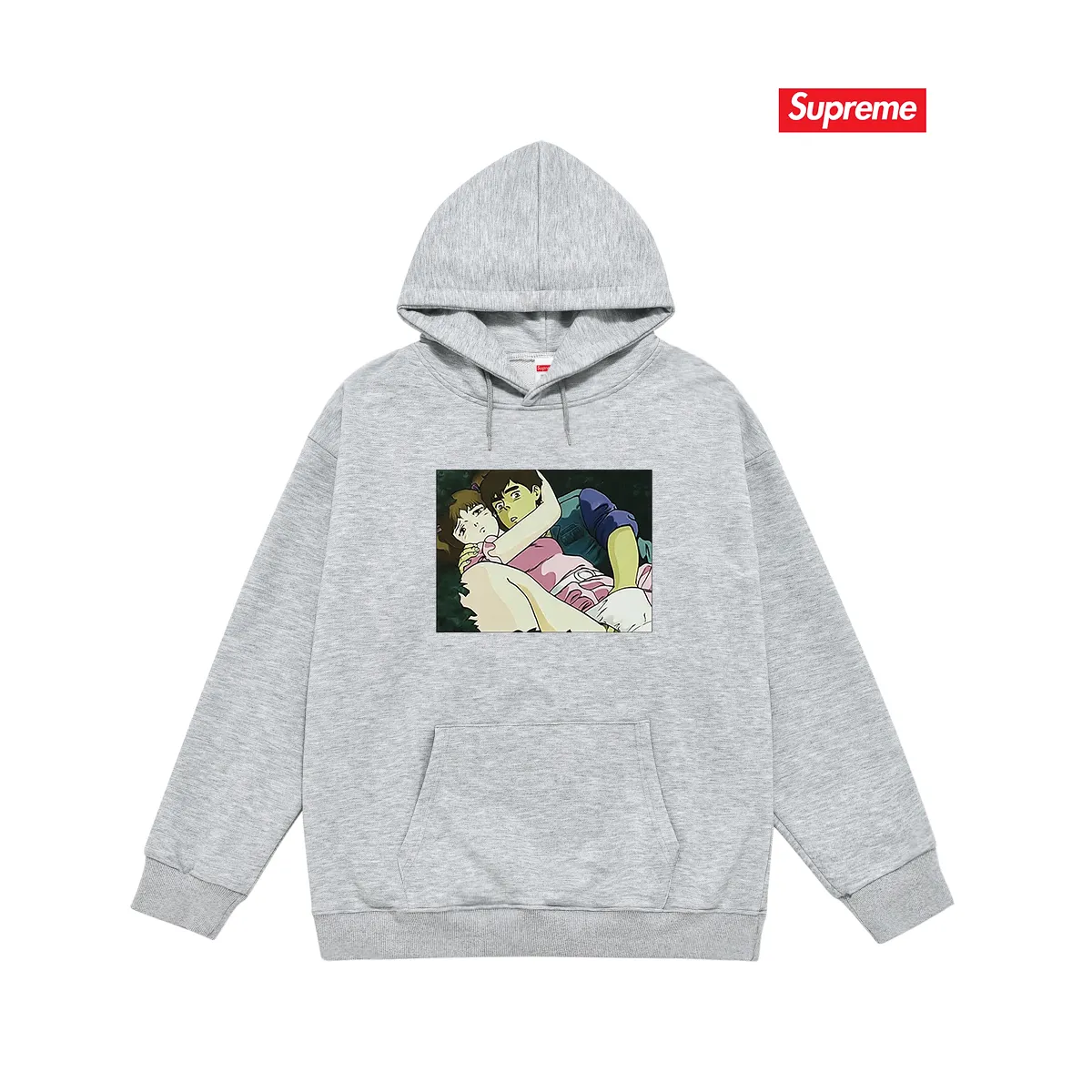 Style No. S2115 #terry P160💰 Velvet P170💰 Supreme 15FW Overfiend Touch Tee Toshio Maeda co-branded printed hooded sweatshirt Made of 400g large terry 430g silver fox velvet (off-shoulder large version) fabric, soft texture and no pilling Imported environmentally friendly printing glue The pattern is bright and three-dimensional Quality 💥Same style for men and women The upper body is trendy Color: black white Gray Size: S M L XL XXL