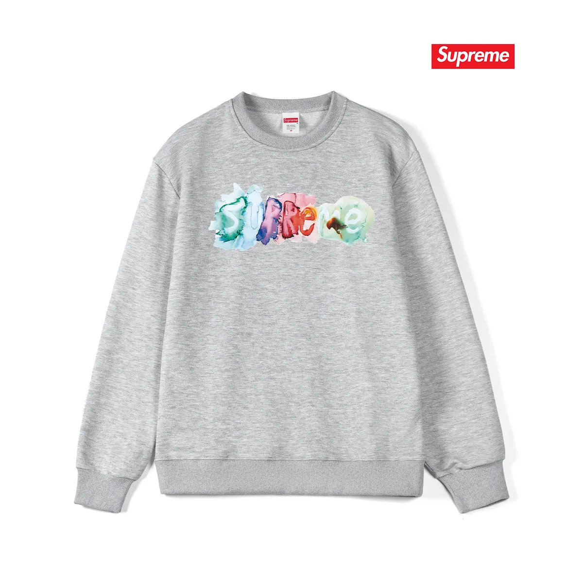 Style No. S1099 #terryp150💰 Velvet 160💰 SupremeSS23 Week1 WATERCOLORTEE watercolor logo printed round neck sweatshirt Made of 400g large terry (drop shoulder large version) fabric, soft texture and no pilling Imported environmentally friendly printing glue The pattern is bright and three-dimensional Quality 💥 Same style for men and women The upper body is trendy Color: black white gray Size: S M L XL XXL