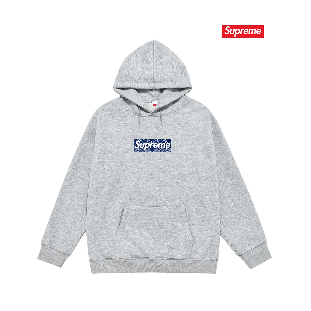 Style No. S2049 #terry P160💰 Velvet P170💰 Supreme Week 17 Bandana Box Logo Tee Cashew flower logo printed hooded sweatshirt Made of 400g large terry 430g silver fox velvet (drop shoulder large version) fabric, soft texture and no pilling Imported environmentally friendly printing glue The pattern is bright and three-dimensional Quality 💥Same style for men and women The upper body is trendy Color: black white gray Size: S M L XL XXL