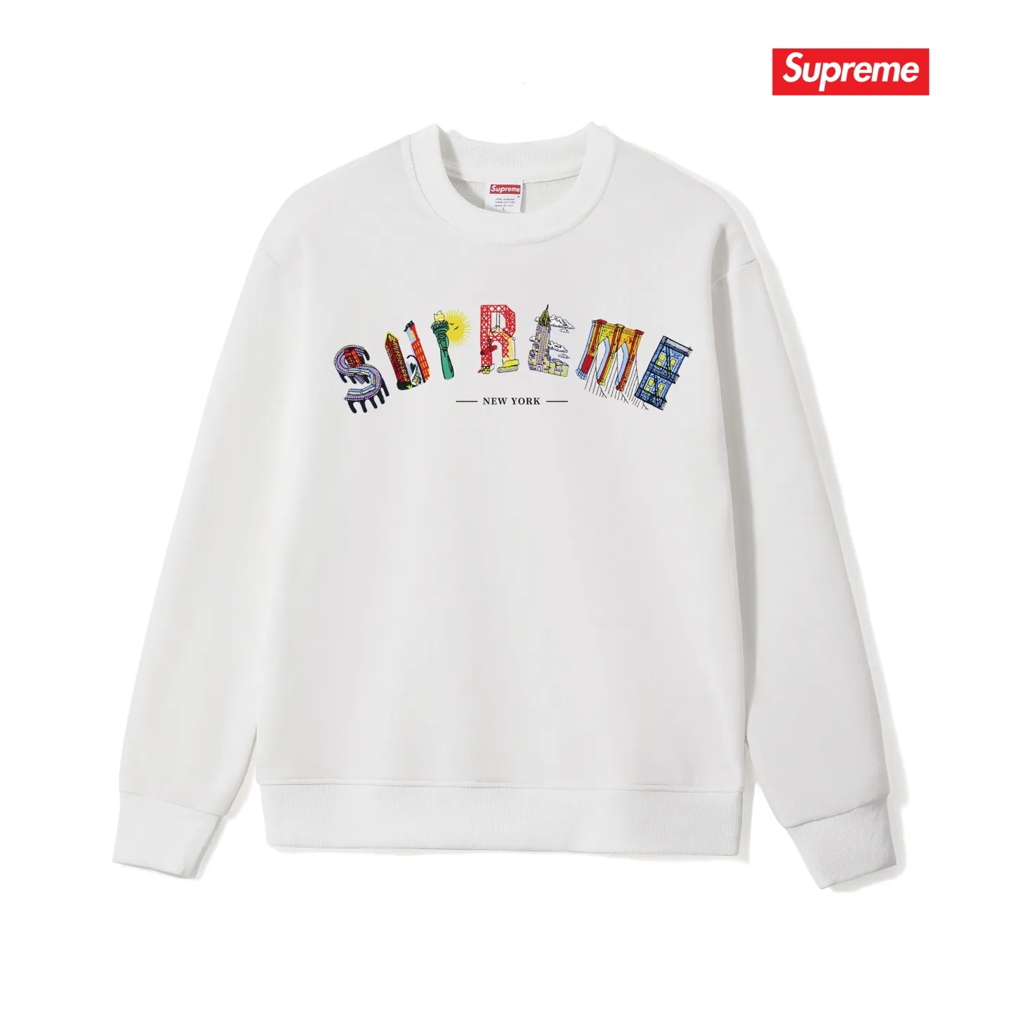 Style number S1137 #terry p150💰 plus velvet 160💰 Trendy brand new heavyweight pure cotton Sup letter printed round neck sweatshirt. Made of 400 grams of large terry (drop shoulder large version) fabric. The texture is soft and non-pilling. Imported environmentally friendly printing glue. The pattern is bright and three-dimensional. The quality is the same for men and women. The upper body is trendy. Color: black white gray Size: S M L XL XXL