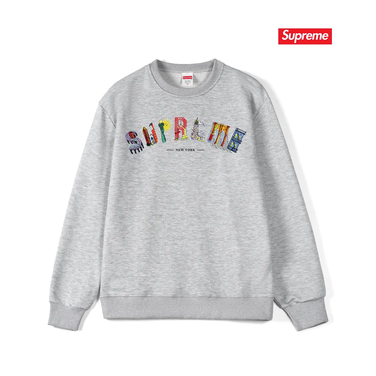Style number S1137 #terry p150💰 plus velvet 160💰 Trendy brand new heavyweight pure cotton Sup letter printed round neck sweatshirt. Made of 400 grams of large terry (drop shoulder large version) fabric. The texture is soft and non-pilling. Imported environmentally friendly printing glue. The pattern is bright and three-dimensional. The quality is the same for men and women. The upper body is trendy. Color: black white gray Size: S M L XL XXL