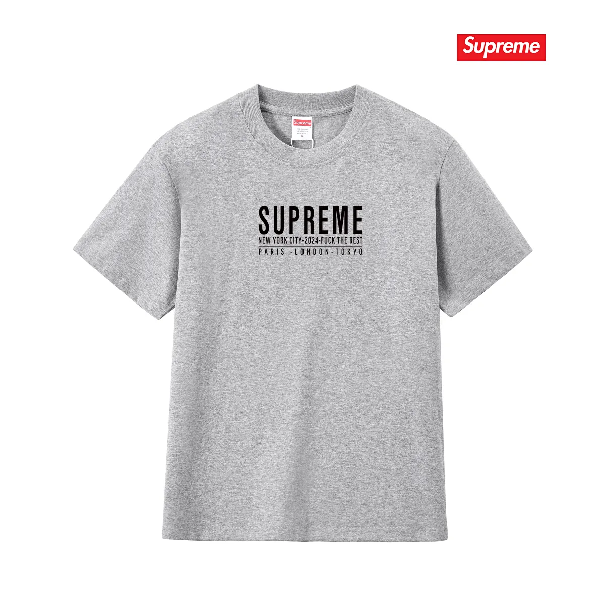S152 P110💰 Sup SS24 summer T-shirt. Logo letter print pattern on the chest. Casual short-sleeved T. Loose fit. Made of 260g combed cotton double yarn. From fabric to accessories, all three standards are complete and follow ZP. The slurry printing imported from Matsui Company will never crack. The whole piece adopts three-needle five-thread technology. The neckline-shoulder seam-sleeve seam is double-lined, which looks more three-dimensional and textured.) The same craftsmanship as the original version, classic version. Feel free to compare zp. The whole piece adopts three-needle five-thread craftsmanship (neckline-shoulder seam-sleeve seam double thread, which looks more three-dimensional and textured). It has the same craftsmanship as the original original, classic version. Color: black, white, light gray, navy blue, pink. Size: S M L XL XXL