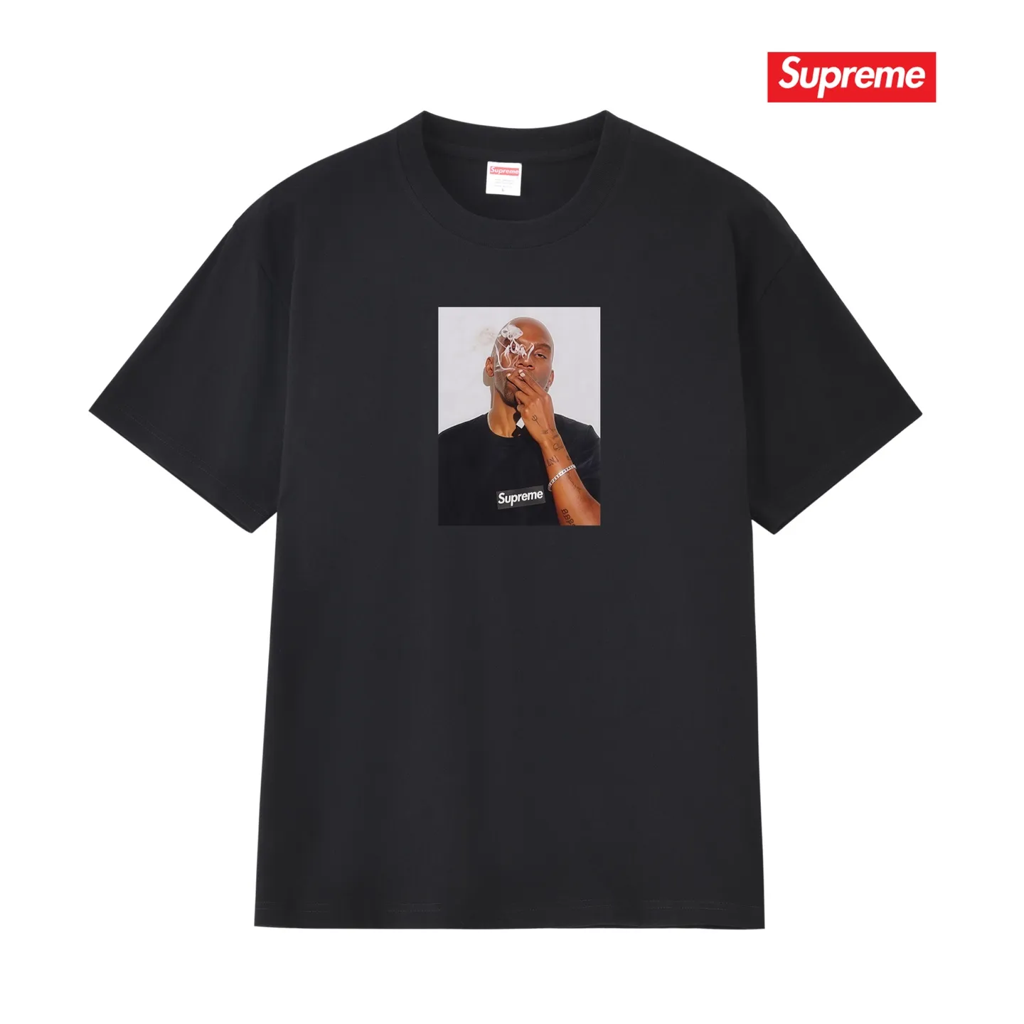 S172 P110💰 Sup SS25 WEEK18SummerTee Dean Blunt character printed round neck short-sleeved T-shirt. Loose fit. Made of 260g combed cotton double yarn. All three standards are complete from fabrics to accessories. ZP. Imported Matsui Company slurry printing will never crack. The whole piece adopts three-needle five-thread technology. The collar-shoulder seam-sleeve seam is double-lined, which looks more three-dimensional and textured. The same process as the original version, classic version. Feel free to compare zp. The whole piece adopts three-needle five-thread craftsmanship (neckline-shoulder seam-sleeve seam double thread, which looks more three-dimensional and textured). It has the same craftsmanship as the original original, classic version. Color: black, white, light gray, navy blue, pink. Size: S M L XL XXL