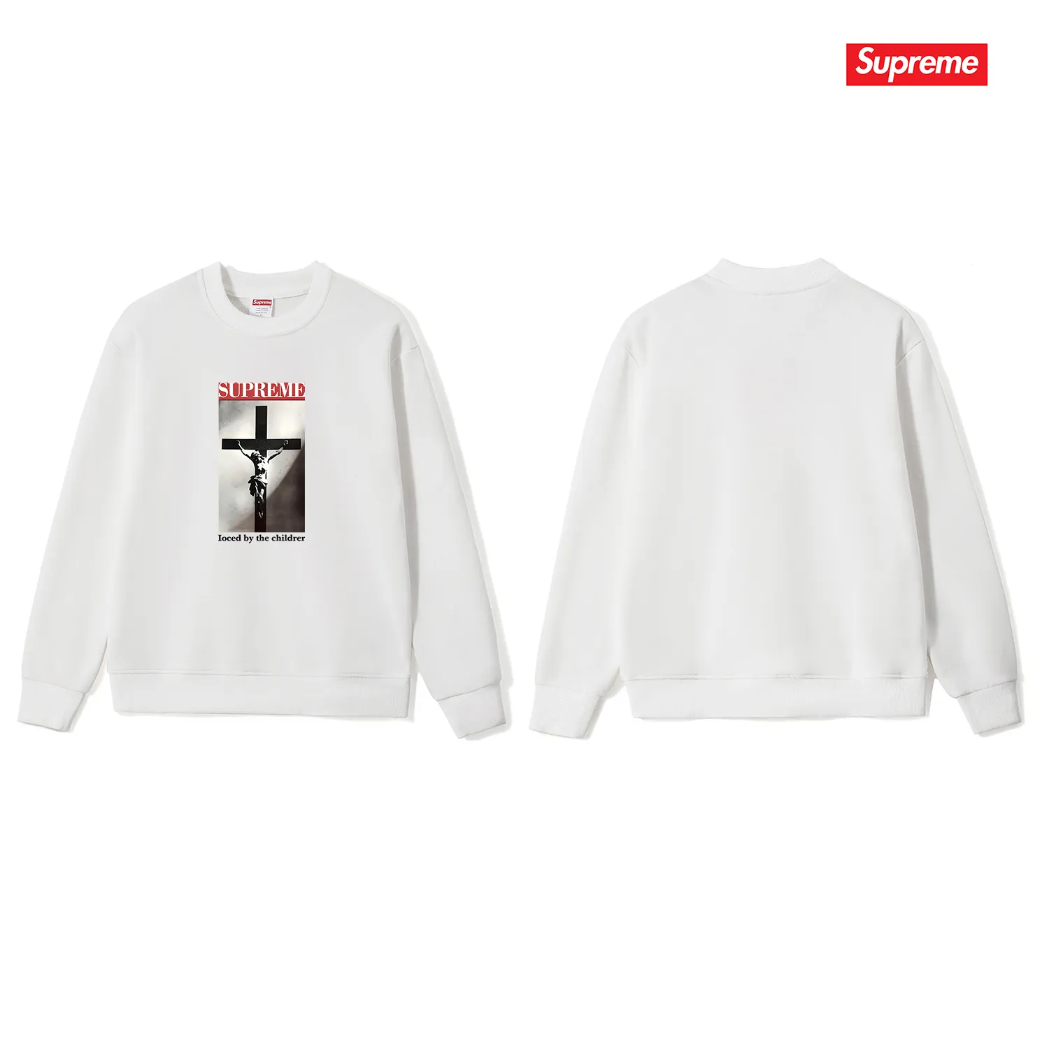 Style No. S1098 #terry p150💰 Velvet 160💰 Supreme SS20 Week 1 Loved By The Children Tee pattern round neck sweatshirt Made of 400 grams of large terry (drop shoulder large version) fabric, soft texture and no pilling Imported environmentally friendly printing glue The pattern is bright and three-dimensional Quality 💥Same style for men and women The upper body is trendy Color: black white gray Size: S M L XL XXL