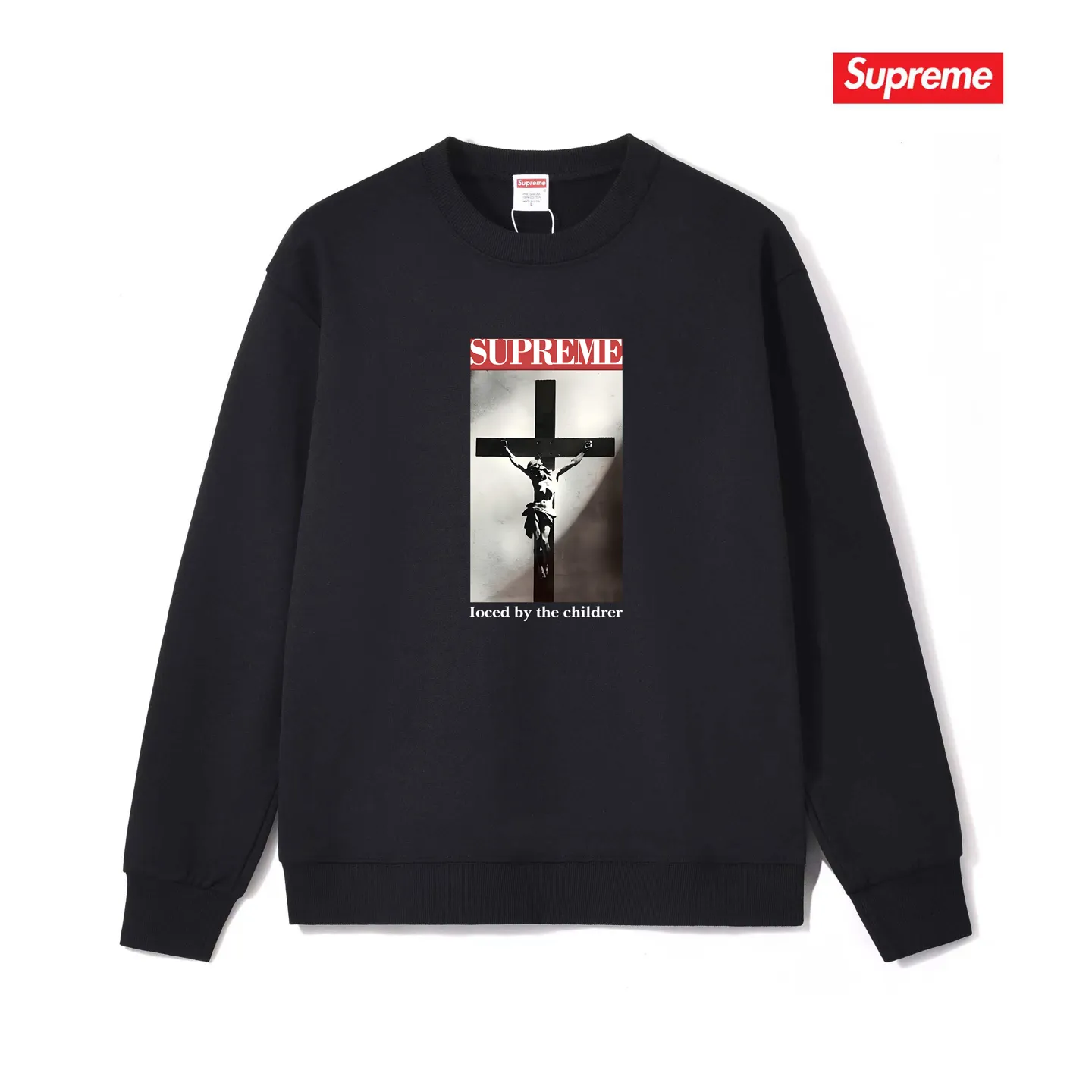 Style No. S1098 #terry p150💰 Velvet 160💰 Supreme SS20 Week 1 Loved By The Children Tee pattern round neck sweatshirt Made of 400 grams of large terry (drop shoulder large version) fabric, soft texture and no pilling Imported environmentally friendly printing glue The pattern is bright and three-dimensional Quality 💥Same style for men and women The upper body is trendy Color: black white gray Size: S M L XL XXL