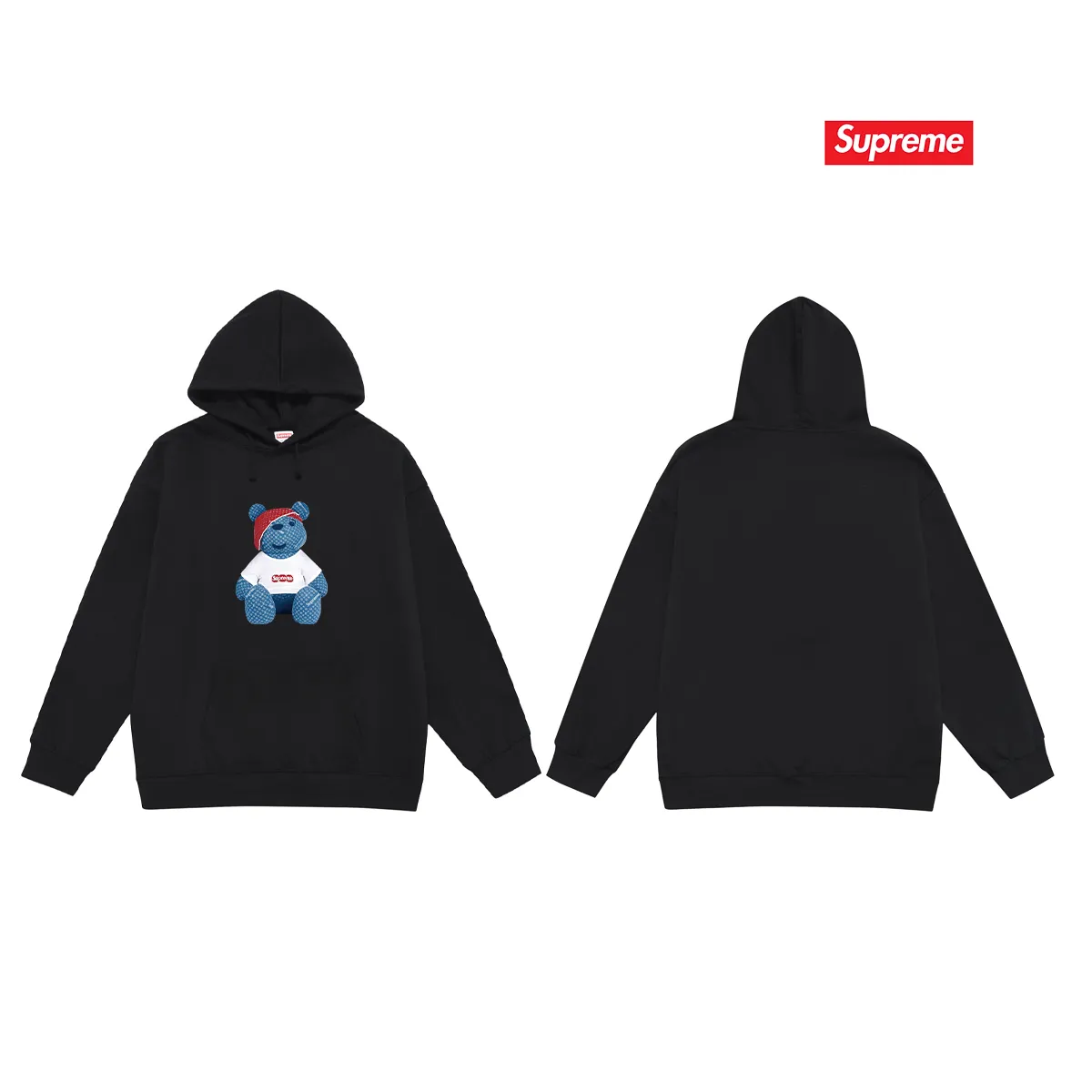 Style No. S2197 #terry P160💰 Velvet P170💰 Supreme's new short-sleeved colorful letter cupid cat hooded sweatshirt. Made of 400g large terry 430g silver fox velvet (drop shoulder large version) fabric. The texture is soft and non-pilling. Imported environmentally friendly printing glue. The pattern is bright and three-dimensional. Quality 💥Same style for men and women. The upper body is trendy. Color: black white gray Size: S M L XL XXL