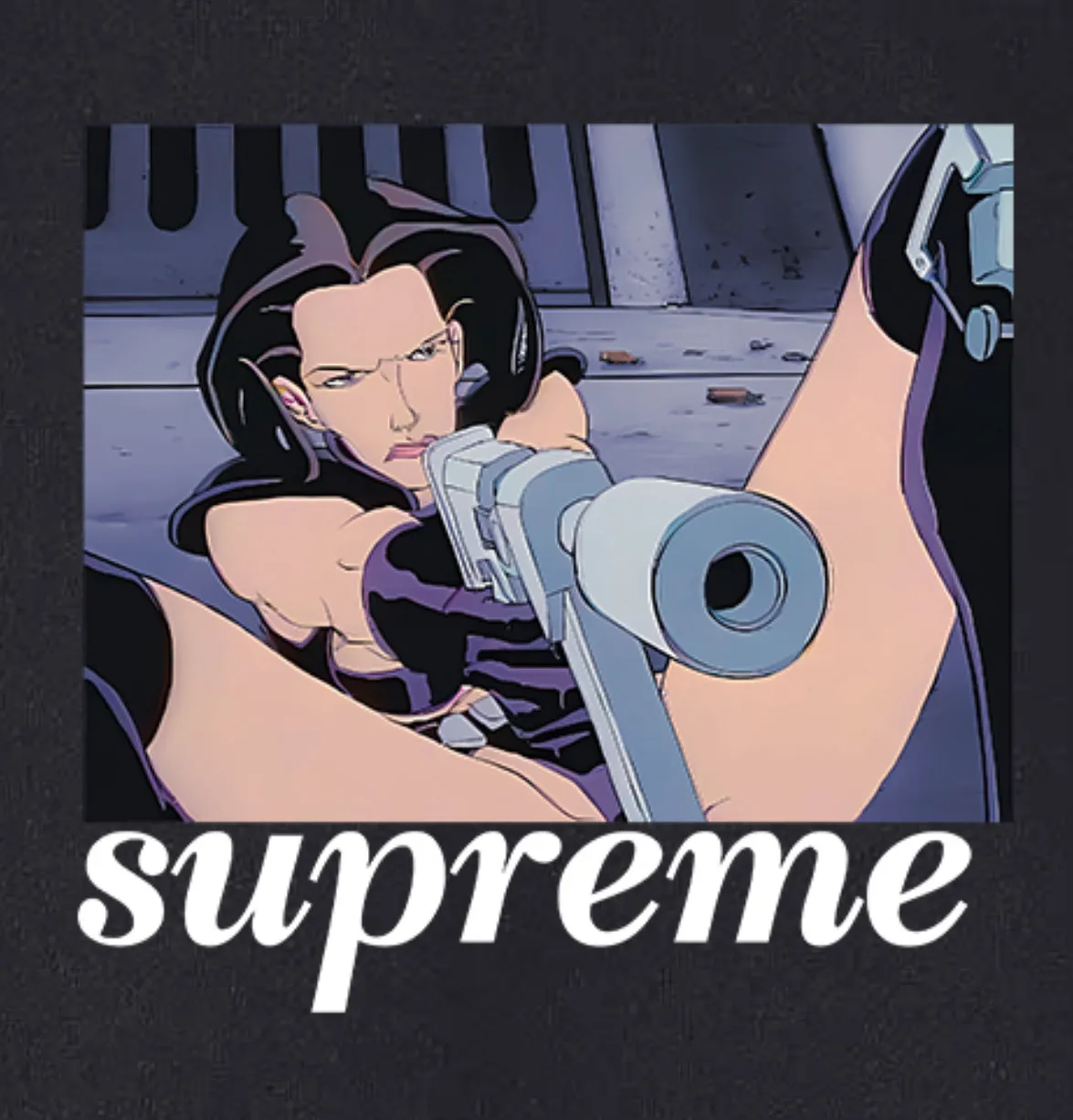 Style No. S2097 #terry P160💰 Velvet P170💰 Supreme SS22 Week6 xAeon Flux joint model Gun Tee magic female warrior cartoon letter printed hooded sweatshirt Made of 400g large terry 430g silver fox velvet (drop shoulder large version) fabric, soft texture and no pilling, imported environmentally friendly printing glue, bright three-dimensional pattern, quality 💥 Unisex style, the upper body is trendy Color: Black White Gray Size: S M L XL XXL