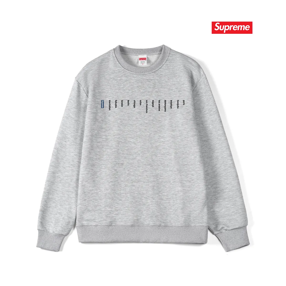 Style No. S1155 #terry p150💰 Velvet 160💰 Trendy brand Sup 76SS LOCATION TEE store city small label round neck sweatshirt Made of 400 grams of large terry (drop shoulder large version) fabric, soft texture and no pilling Imported environmentally friendly printing glue The pattern is bright and three-dimensional Quality 💥 Same style for men and women The upper body is fashionable Color: black white gray Size: S M L XL XXL