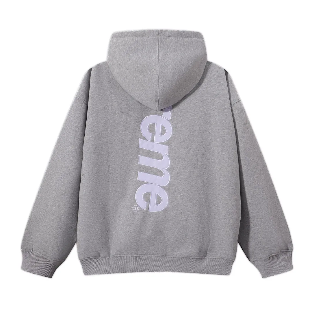 P200 sup embroidered letters hooded sweatshirt black gray size chart size S M L XL bust 60 62 64 66 length 70 72 74 76 shoulder width 58 60 62 64