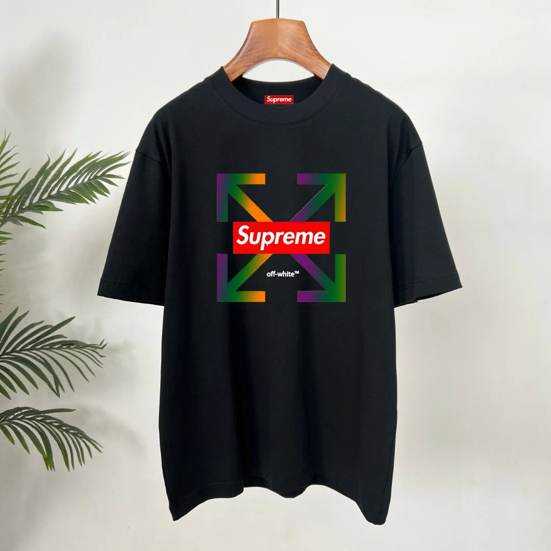🅿️180 Supreme joint off short-sleeved T-shirt is made of 250g Salona fabric. The whole piece is made of three-needle five-thread technology. The neckline-shoulder seam-sleeve seam is double-threaded, which looks more three-dimensional and textured. The same craftsmanship as the authentic original, classic version. Feel free to compare zp. The whole piece is made of three-needle five-thread craftsmanship. The neckline-shoulder seam-sleeve seam is double-threaded, which looks more three-dimensional and textured. The craftsmanship is consistent with the authentic original version. Classic version. Color: black white Size: S M L XL XXL