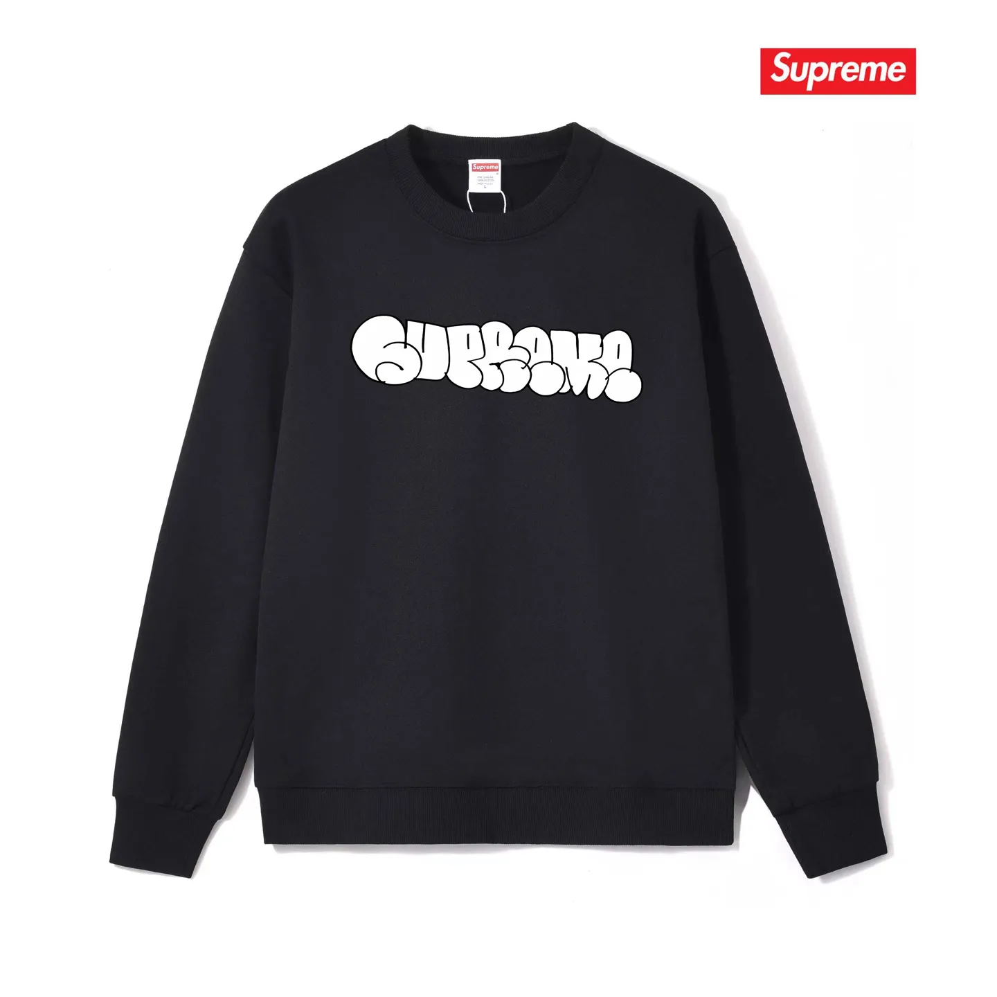 Style No. S1151 #terry p150💰 Velvet 160💰 Supreme 25SS HOMERUN co-branded round neck sweatshirt Made of 400g large terry (drop shoulder large version) fabric, soft texture and no pilling Imported environmentally friendly printing glue The pattern is bright and three-dimensional Quality 💥Same style for men and women The upper body is fashionable Color: black white gray Size: S M L XL XXL