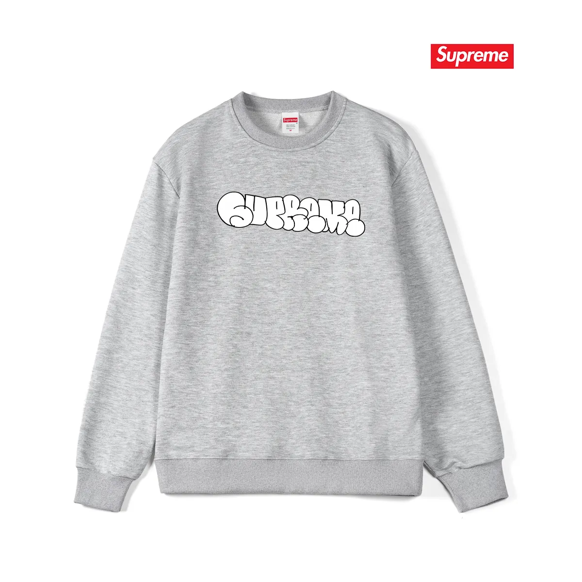Style No. S1151 #terry p150💰 Velvet 160💰 Supreme 25SS HOMERUN co-branded round neck sweatshirt Made of 400g large terry (drop shoulder large version) fabric, soft texture and no pilling Imported environmentally friendly printing glue The pattern is bright and three-dimensional Quality 💥Same style for men and women The upper body is fashionable Color: black white gray Size: S M L XL XXL