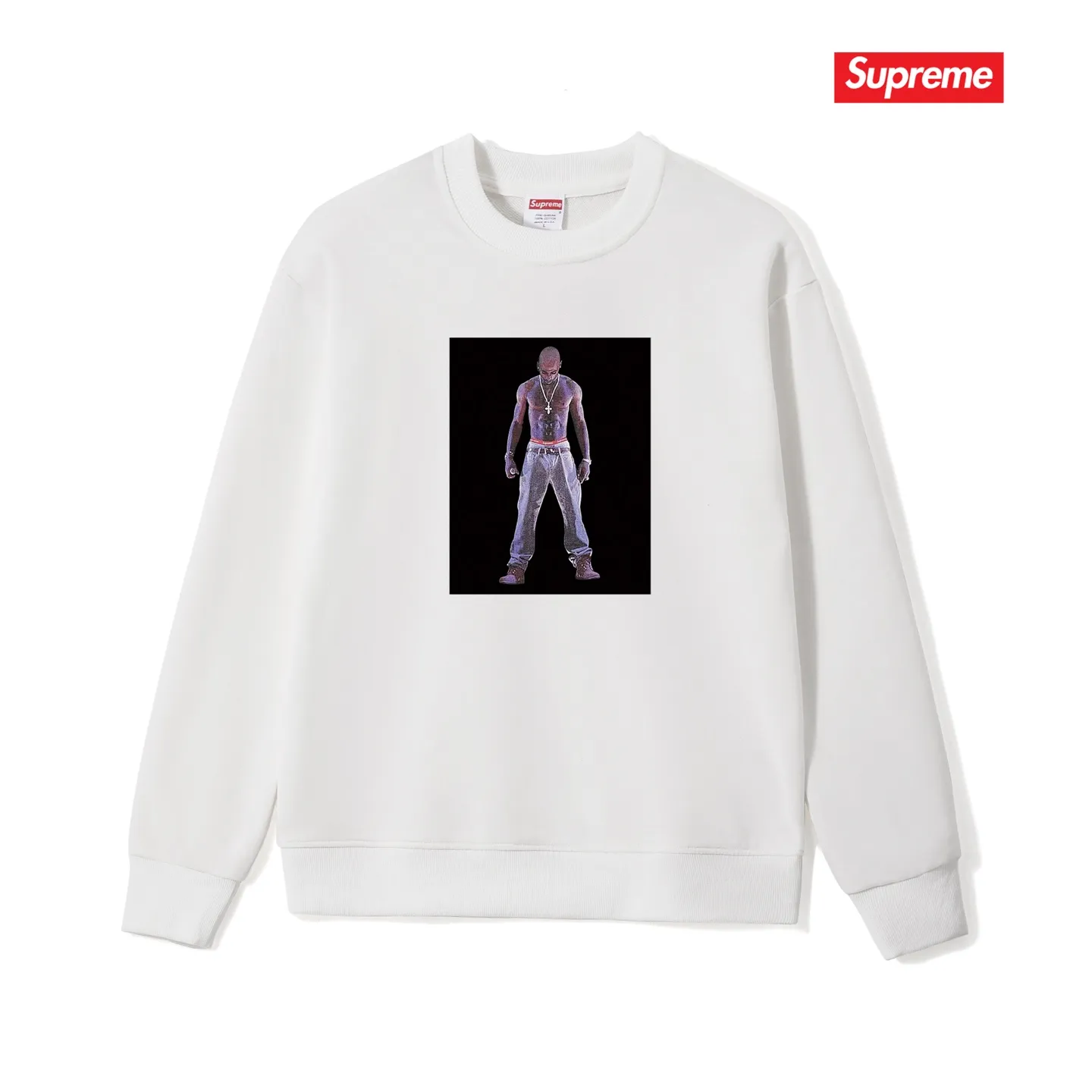 Style No. S1122 #terry p150💰 Velvet 160💰 Supreme SS20 Week 1 TupacHologram Tee virtual character round neck sweatshirt Made of 400 grams of large terry (drop shoulder large version) fabric, soft texture and no pilling Imported environmentally friendly printing glue The pattern is bright and three-dimensional Quality💥Same style for men and women The upper body is fashionable Color: black white gray Size: S M L XL XXL