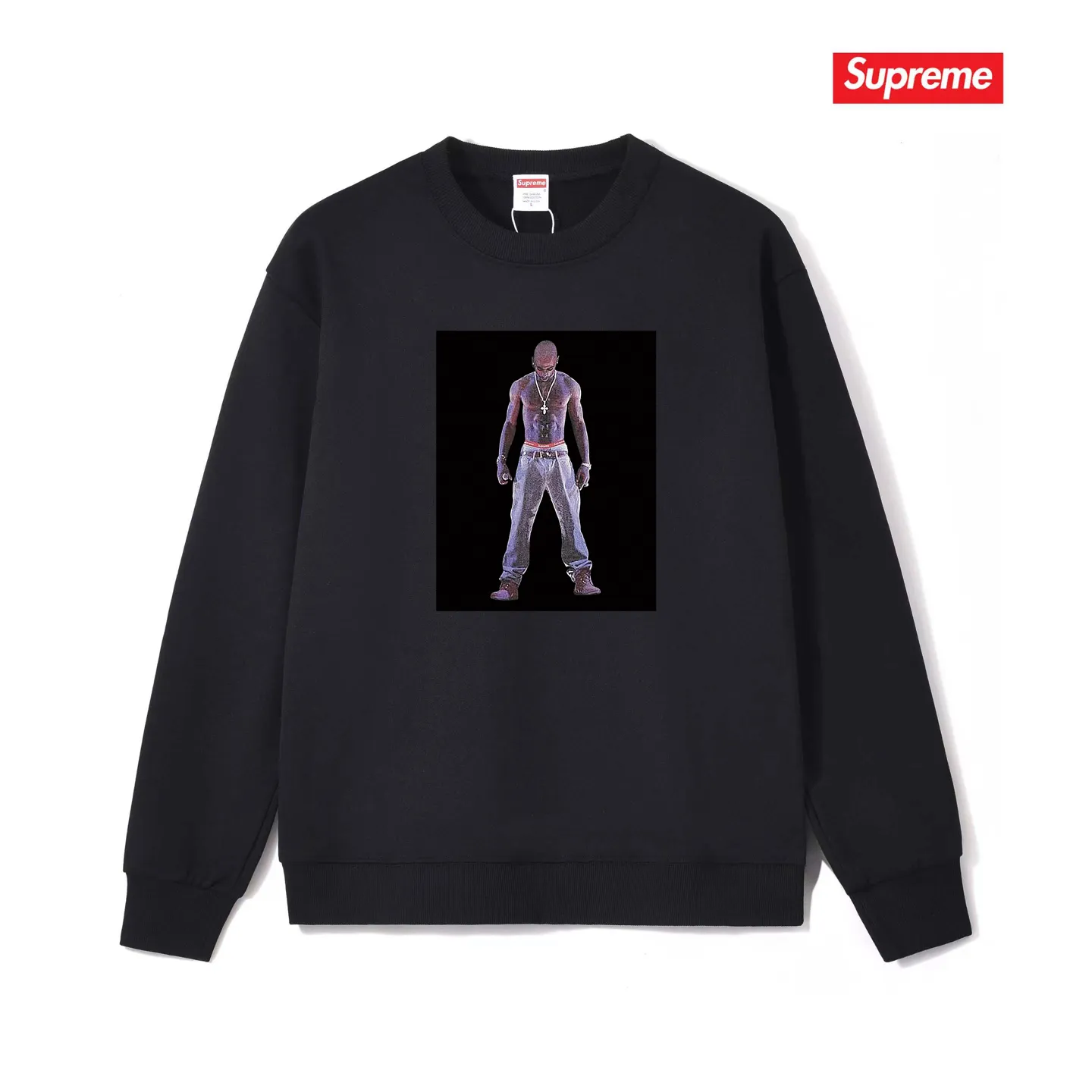 Style No. S1122 #terry p150💰 Velvet 160💰 Supreme SS20 Week 1 TupacHologram Tee virtual character round neck sweatshirt Made of 400 grams of large terry (drop shoulder large version) fabric, soft texture and no pilling Imported environmentally friendly printing glue The pattern is bright and three-dimensional Quality💥Same style for men and women The upper body is fashionable Color: black white gray Size: S M L XL XXL