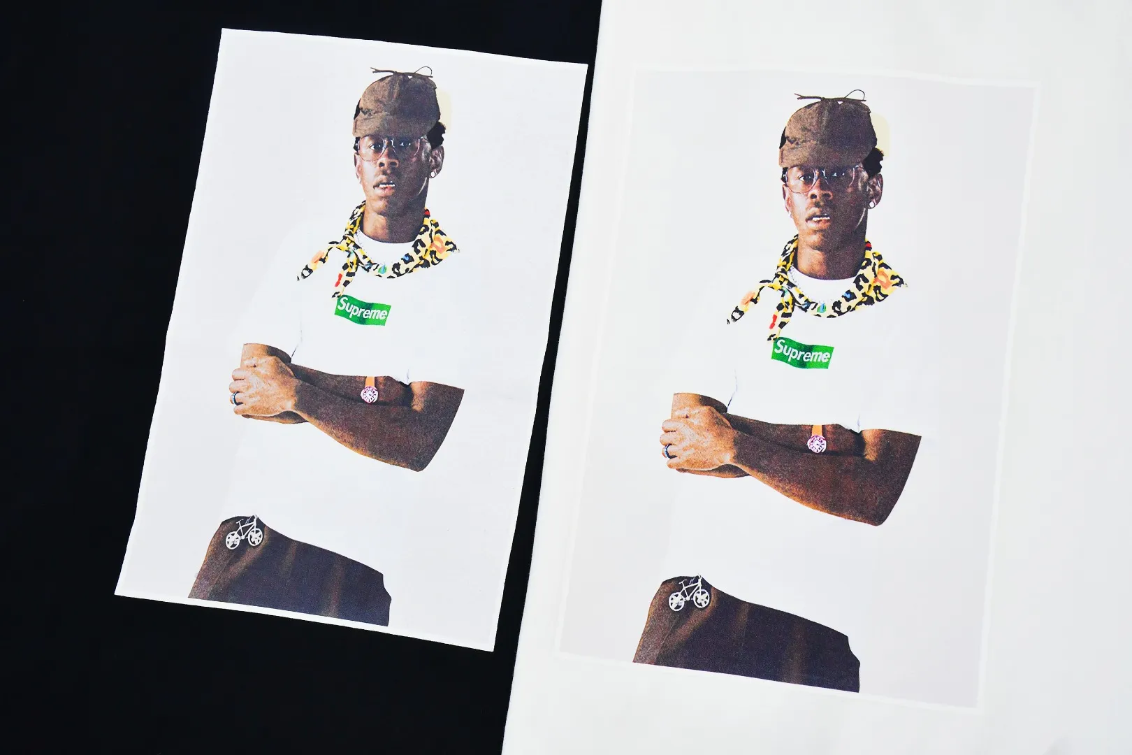 S402💰P150 Top version Supreme FW24 Tyler The Creator Tee Tyler portrait printed round neck short-sleeved T. Refuse to look at pictures to make goods. Refuse to compare wrong versions. Use cylinder seamless process (original process, there are no stitched bones on the side of the clothes. Key points of identification) The fabrics are all custom-woven and dyed, 280g weight, 100% cotton, cylindrical fabric. Cylindrical fabric is a knitted fabric woven with a cylinder loom. The needles are distributed in a cylindrical shape on the fuselage. The gray fabric is a large cylinder, which needs to be opened and shaped before it can be used further. There are no slits on the side of the clothes, so there is no washing label on the side of ordinary short-sleeves. There is only one collar label behind the neck. The printing uses thermosetting ink printing imported from Belgium (different from conventional thermal transfer printing), also known as plastic ink, or self-adhesive ink. Its ingredients are: mainly composed of polyvinyl chloride (PVC) and phthalates, including PVC and phthalates, fixing agents, Stabilizers and thickeners are mixed to form thermosetting ink, which is not the digital direct printing marketed on the market. The printing texture of thermosetting ink is unachievable by digital direct printing. The new triple collar label has a watermark anti-counterfeiting effect, a real anti-counterfeiting layer, a version with a high probability of passing the inspection, and the original packaging picture has a high probability of passing the test. Size：S-XL