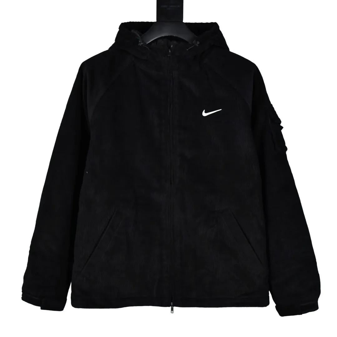 S486💰p610 Supreme Nike 22FW Arc Corduroy Hooded Jacket Corduroy Padded Jacket Outer Jacket Custom-woven and dyed 8-watt 48×148 non-elastic corduroy material, the corduroy is made of 8-pit high velvet, 600 grams in weight, environmentally friendly water washing, cold air shrinking and shaping, the fabric cycle is 40 days, all have undergone high-temperature color-fixing treatment, diamond-shaped cotton design inside, customized full set of co-branded accessories Size:S~XL