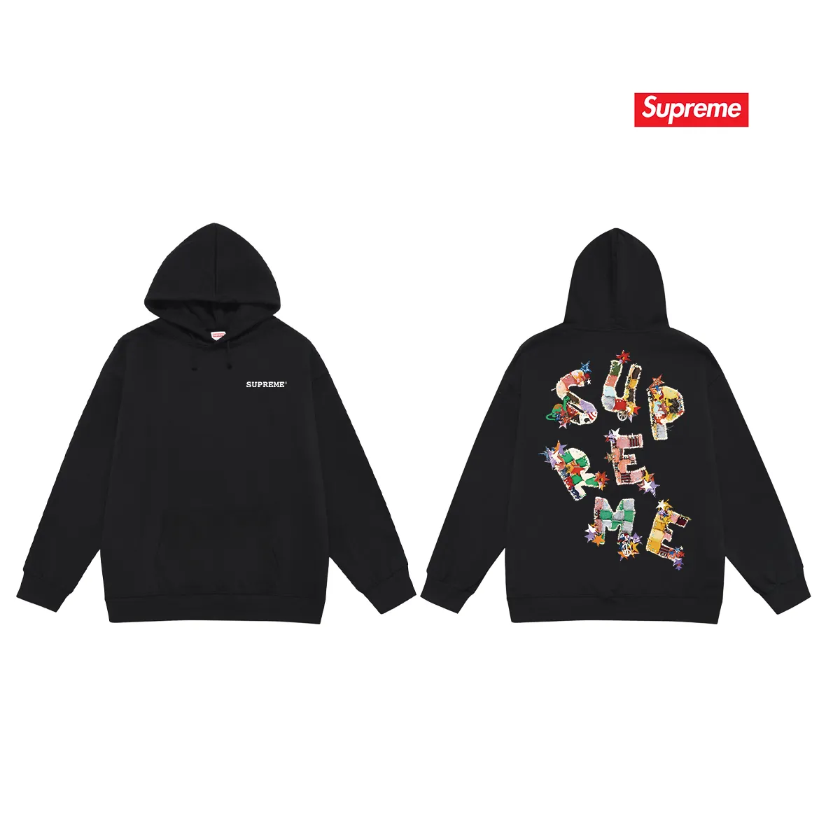 Style No. S2091 #terry P160💰 Velvet P170💰 Supreme SS24 WEEK1 letter printed hooded sweatshirt Made of 400g large terry 430g silver fox velvet (drop shoulder large version) fabric, soft texture and no pilling Imported environmentally friendly printing glue The pattern is bright and three-dimensional Quality 💥Same style for men and women The upper body is trendy Color: black white gray Size: S M L XL XXL