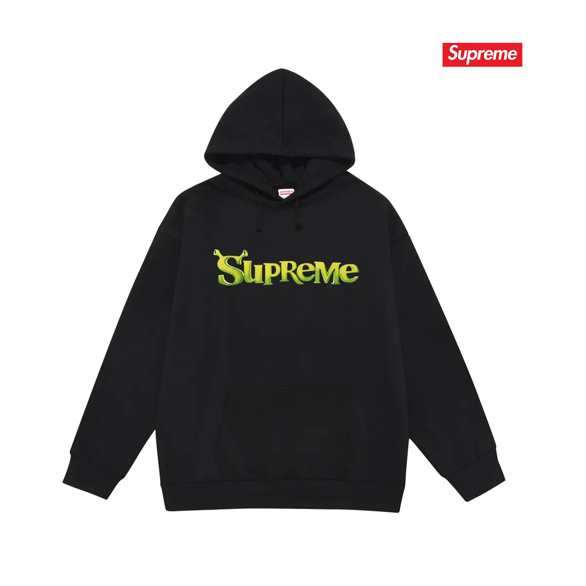 Style No. S2080 #terry P160💰 Velvet P170💰 Supreme Week 1 Shrek Tee solid color letter logo printed hooded sweatshirt Made of 400g large terry 430g silver fox velvet (drop shoulder large version) fabric, soft texture and no pilling Imported environmentally friendly printing glue The pattern is bright and three-dimensional Quality 💥Same style for men and women The upper body is trendy Color: black white gray Size: S M L XL XXL