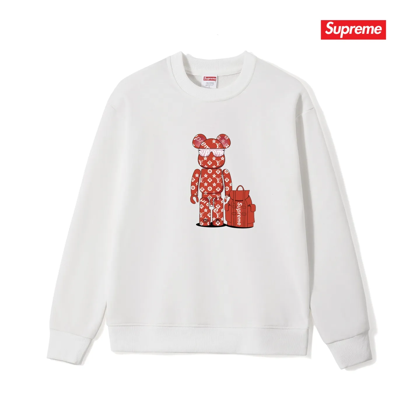 Style No. S1193 #terry p150💰 plus velvet 160💰 American fashion brand SUP letter bear print round neck sweatshirt Made of 400 grams of large terry (drop shoulder large version) fabric, soft texture and no pilling Imported environmentally friendly printing glue The pattern is bright and three-dimensional Quality💥Same style for men and women The upper body is trendy Color: black white gray Size: S M L XL XXL