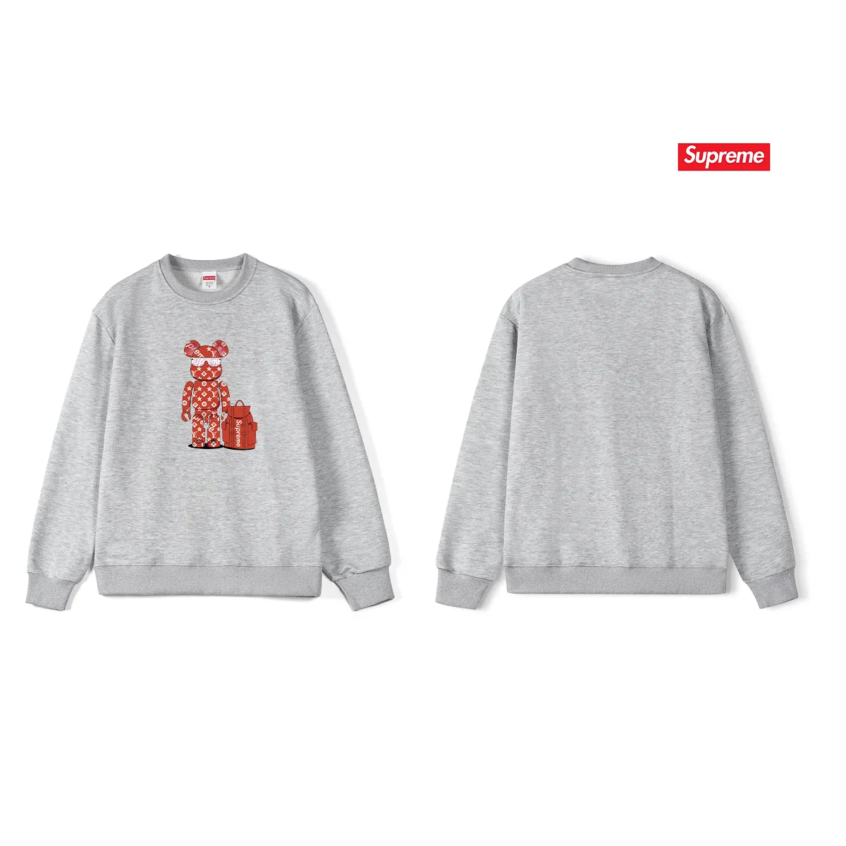 Style No. S1193 #terry p150💰 plus velvet 160💰 American fashion brand SUP letter bear print round neck sweatshirt Made of 400 grams of large terry (drop shoulder large version) fabric, soft texture and no pilling Imported environmentally friendly printing glue The pattern is bright and three-dimensional Quality💥Same style for men and women The upper body is trendy Color: black white gray Size: S M L XL XXL