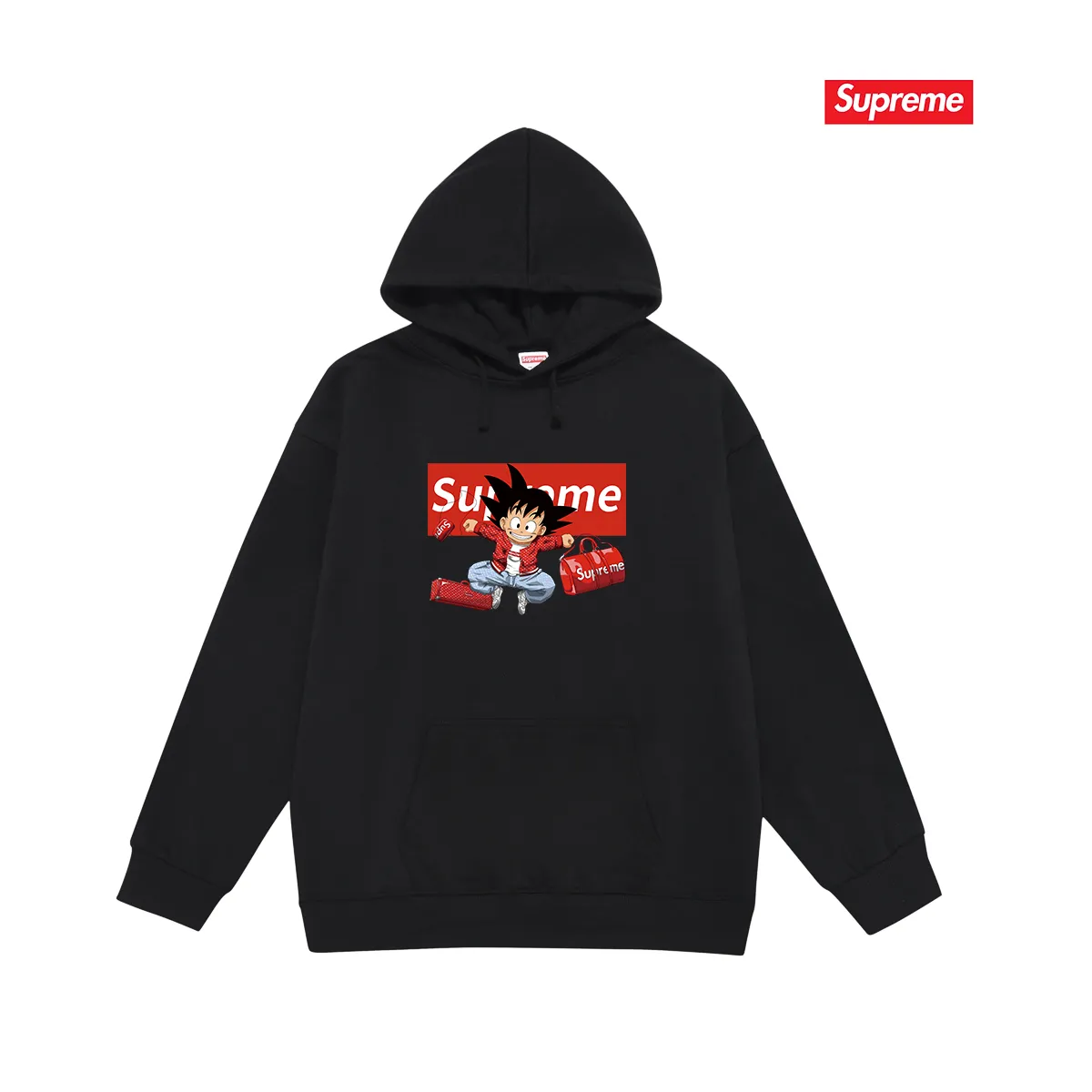 Style No. S2238 #terry P160💰 Velvet P170💰 Supreme's new Dragon Ball co-branded ins hooded sweatshirt. Made of 400g large terry 430g silver fox velvet (drop shoulder large version) fabric. The texture is soft and non-pilling. Imported environmentally friendly printing glue. The pattern is bright and three-dimensional. Quality 💥Same style for men and women. The upper body is trendy. Color: black white gray Size: S M L XL XXL