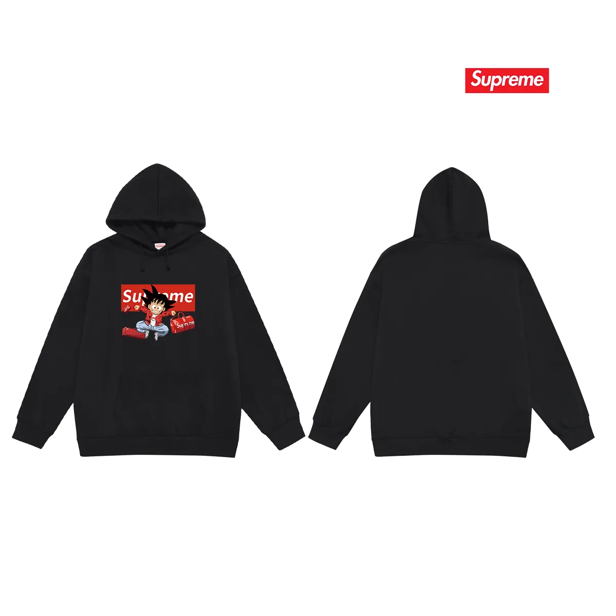 Style No. S2238 #terry P160💰 Velvet P170💰 Supreme's new Dragon Ball co-branded ins hooded sweatshirt. Made of 400g large terry 430g silver fox velvet (drop shoulder large version) fabric. The texture is soft and non-pilling. Imported environmentally friendly printing glue. The pattern is bright and three-dimensional. Quality 💥Same style for men and women. The upper body is trendy. Color: black white gray Size: S M L XL XXL